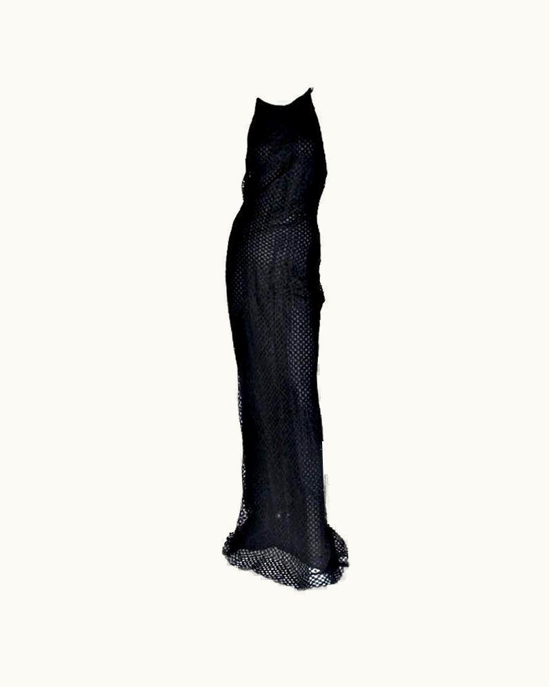 Gianni Versace Couture Gianni Versace Couture Vintage Black Lace Gown With Crystals