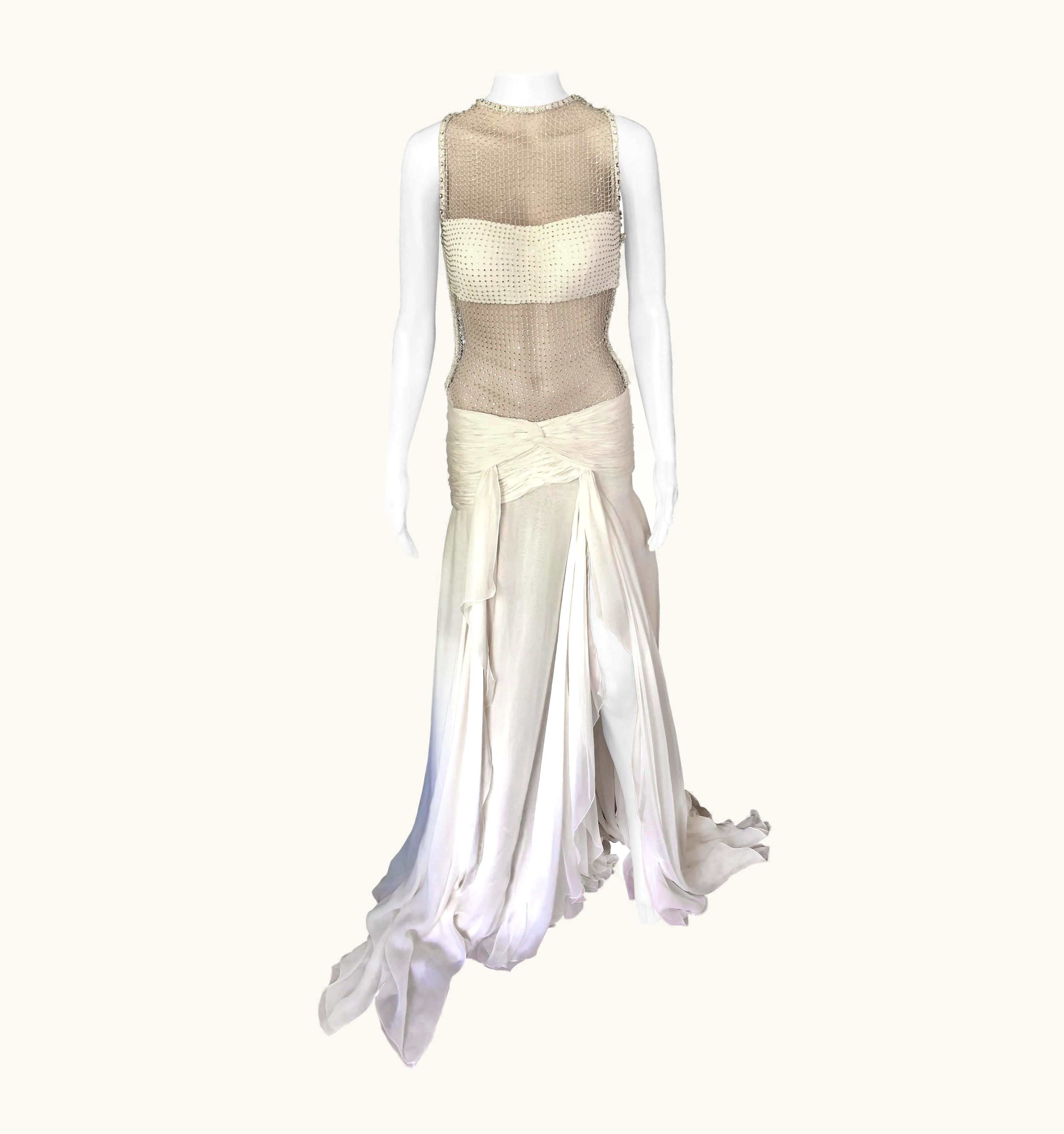 Versace Atelier Versace Haute Couture S/S Swarovski Crystal Embellished Evening Gown