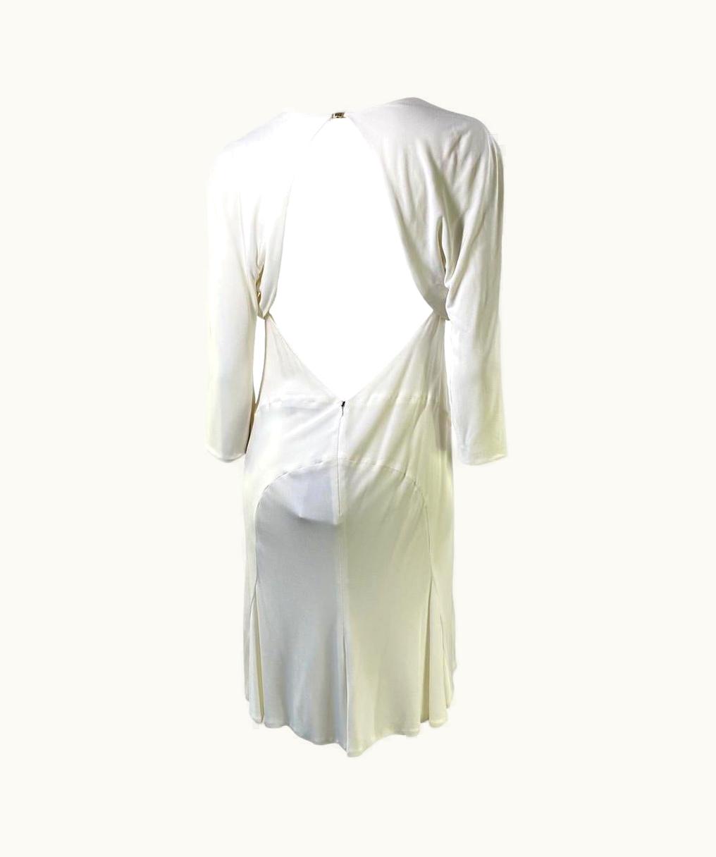 Gianni Versace Couture S/S 2001 Gianni Versace By Donatella White Backless Dress With Tags