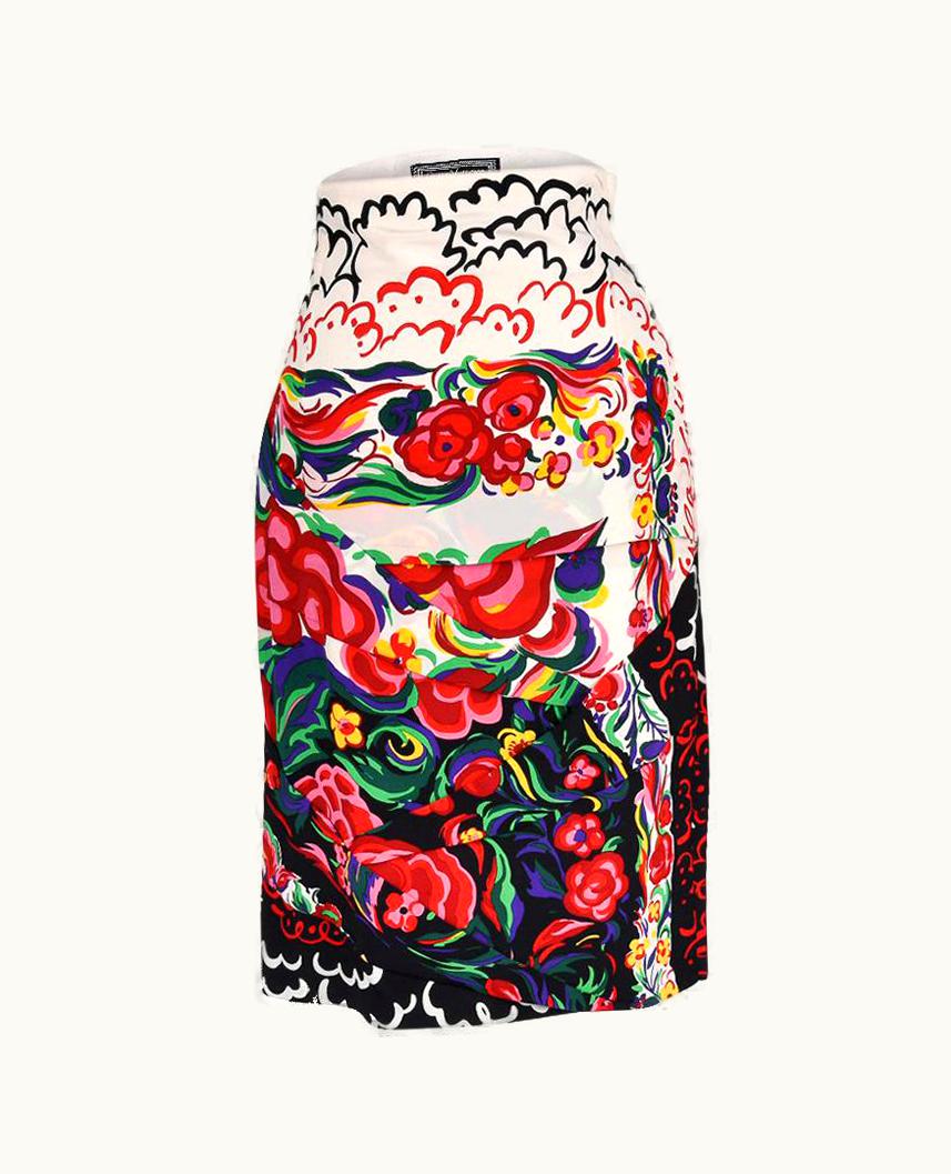Gianni Versace Couture Gianni Versace Couture Vintage Skirt Abstract Floral Print VIvid Colours