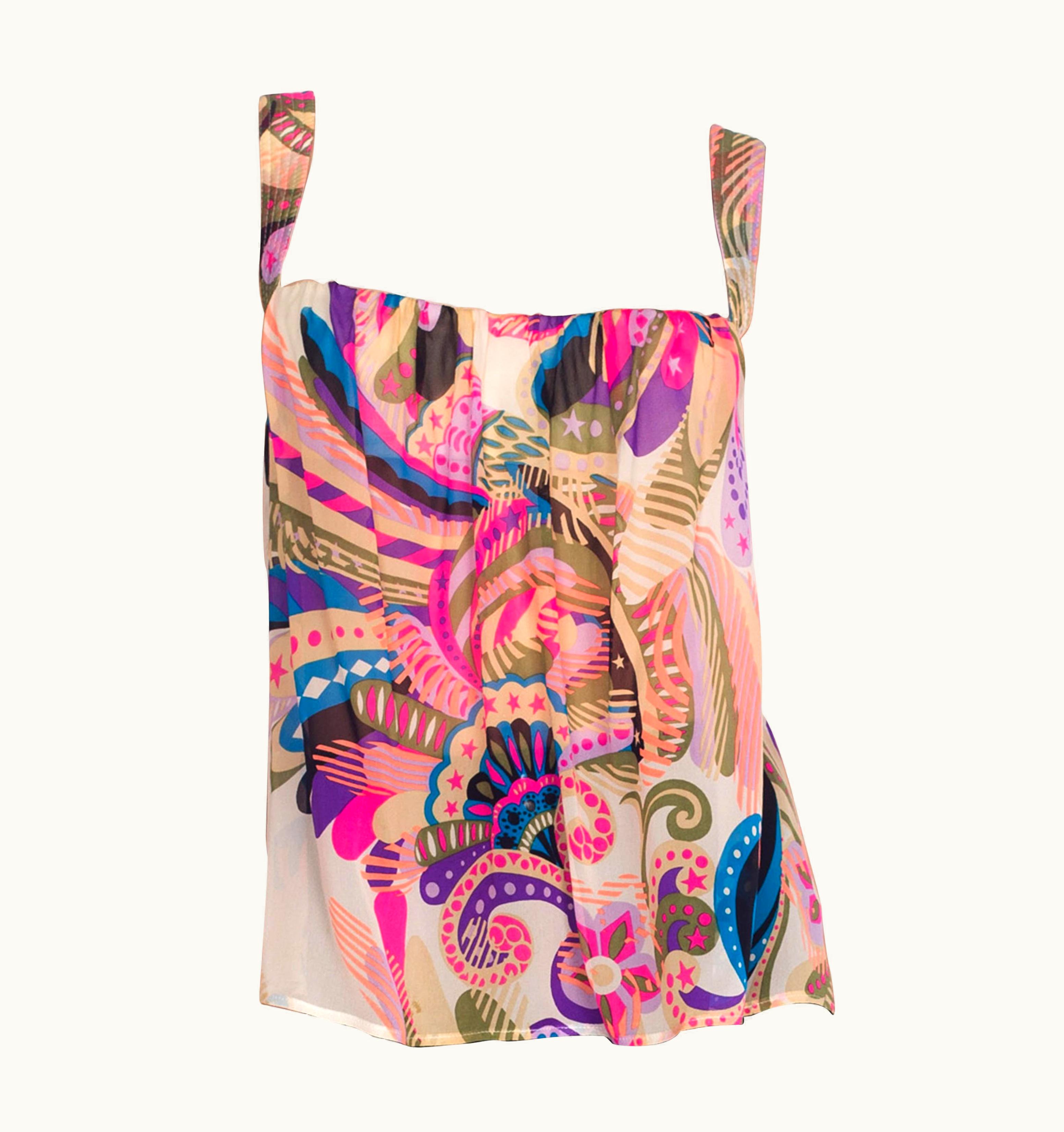 Gianni Versace Couture 2000s Gianni Versace Silk Chiffon Sheer Top With Bulit In Bra