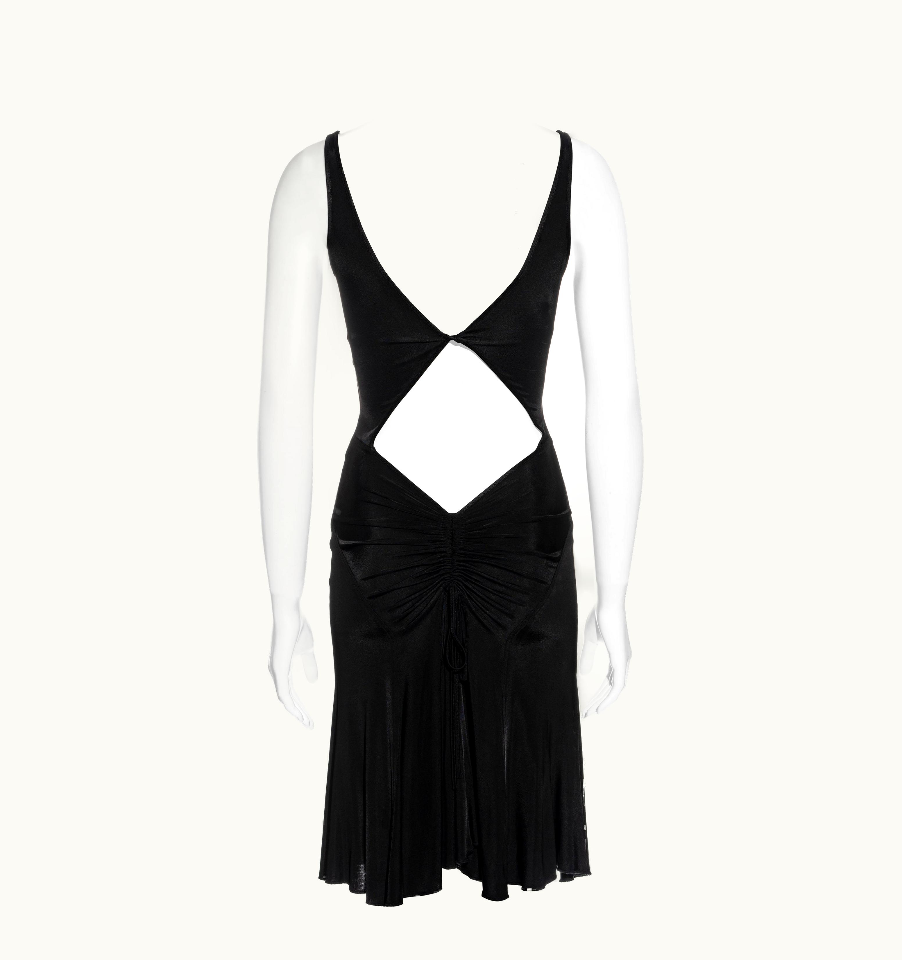 Versace Versace Jeans Couture Black Rayon Dress With Cut-out Back, C 2000