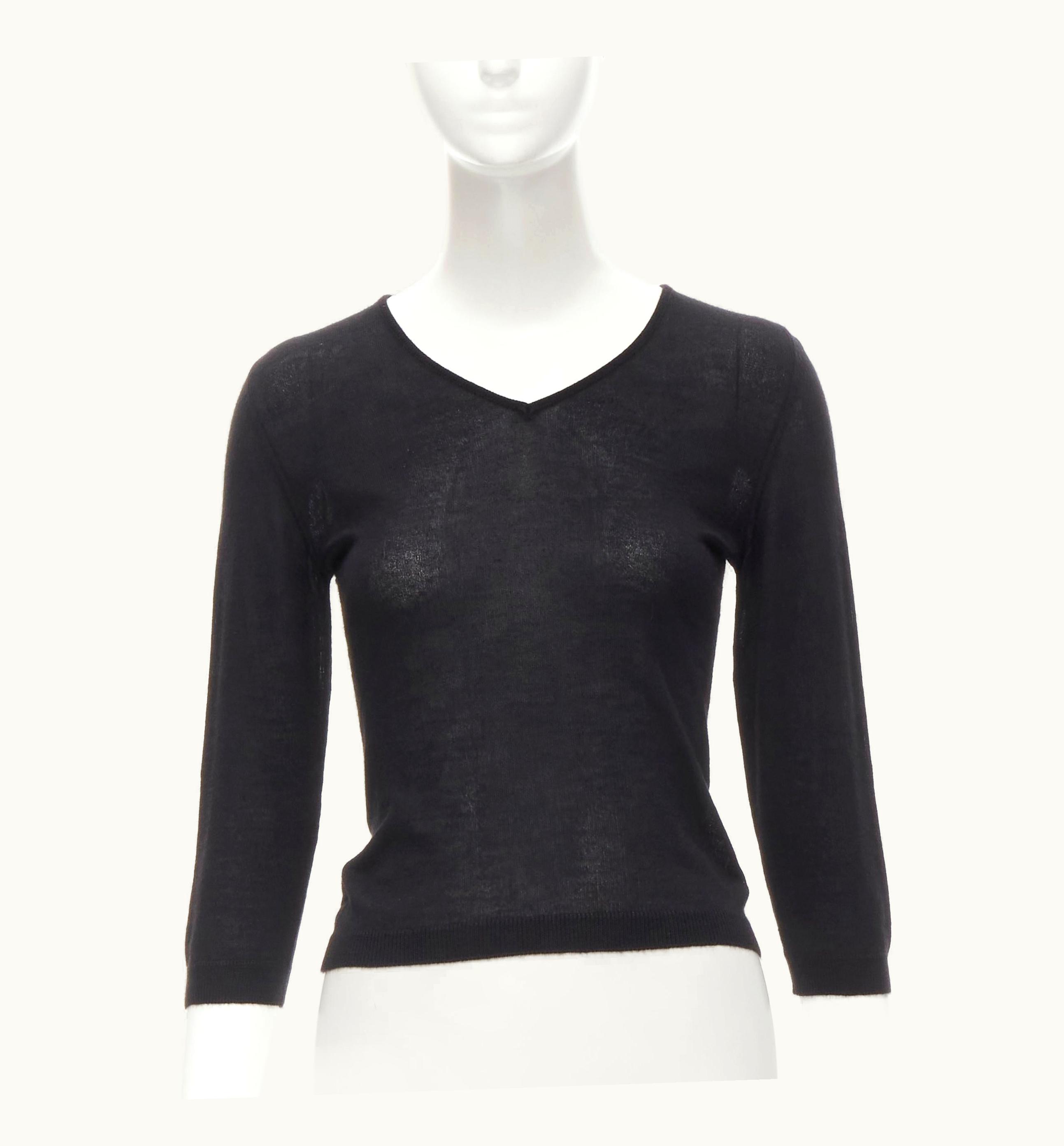 Gianni Versace Couture Gianni Versace Vintage 2001 Cashmer Esilk Blend Knit V-neck 3/4 Sleeve Seater