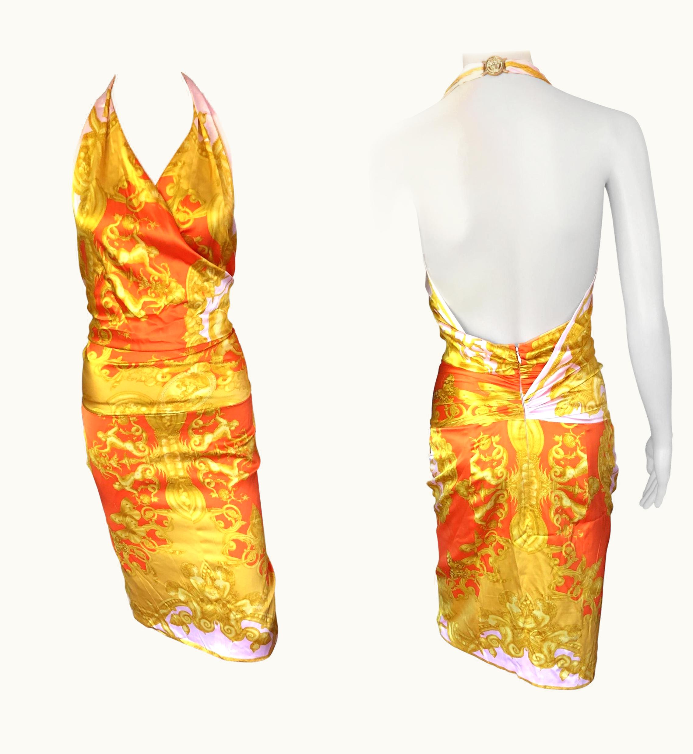 Versace Versace S/S 2005 Runway Halter Open Back Dress