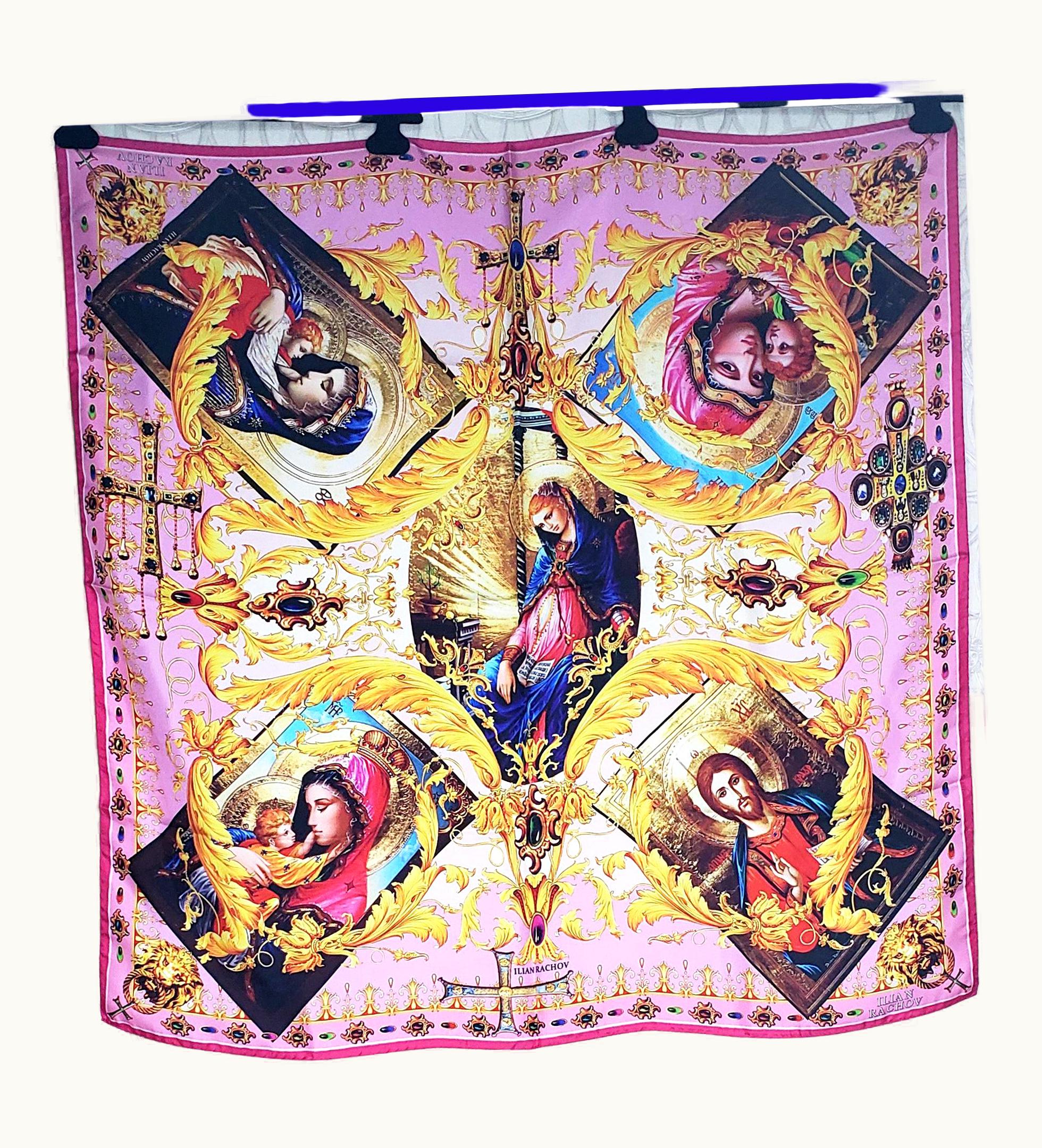 Versace Silk Scarf Artist Ilian Rachov With Versace Gift Box