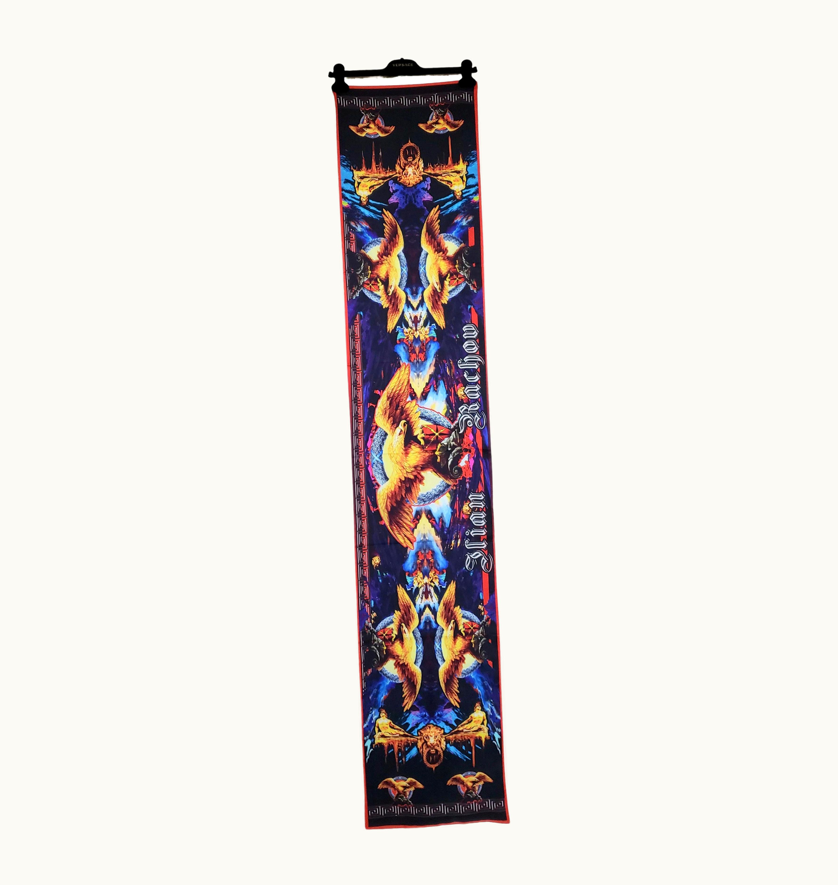 Versace Double Sided Silk Scarf Artist Ilian Rachov With Versace Gift Box