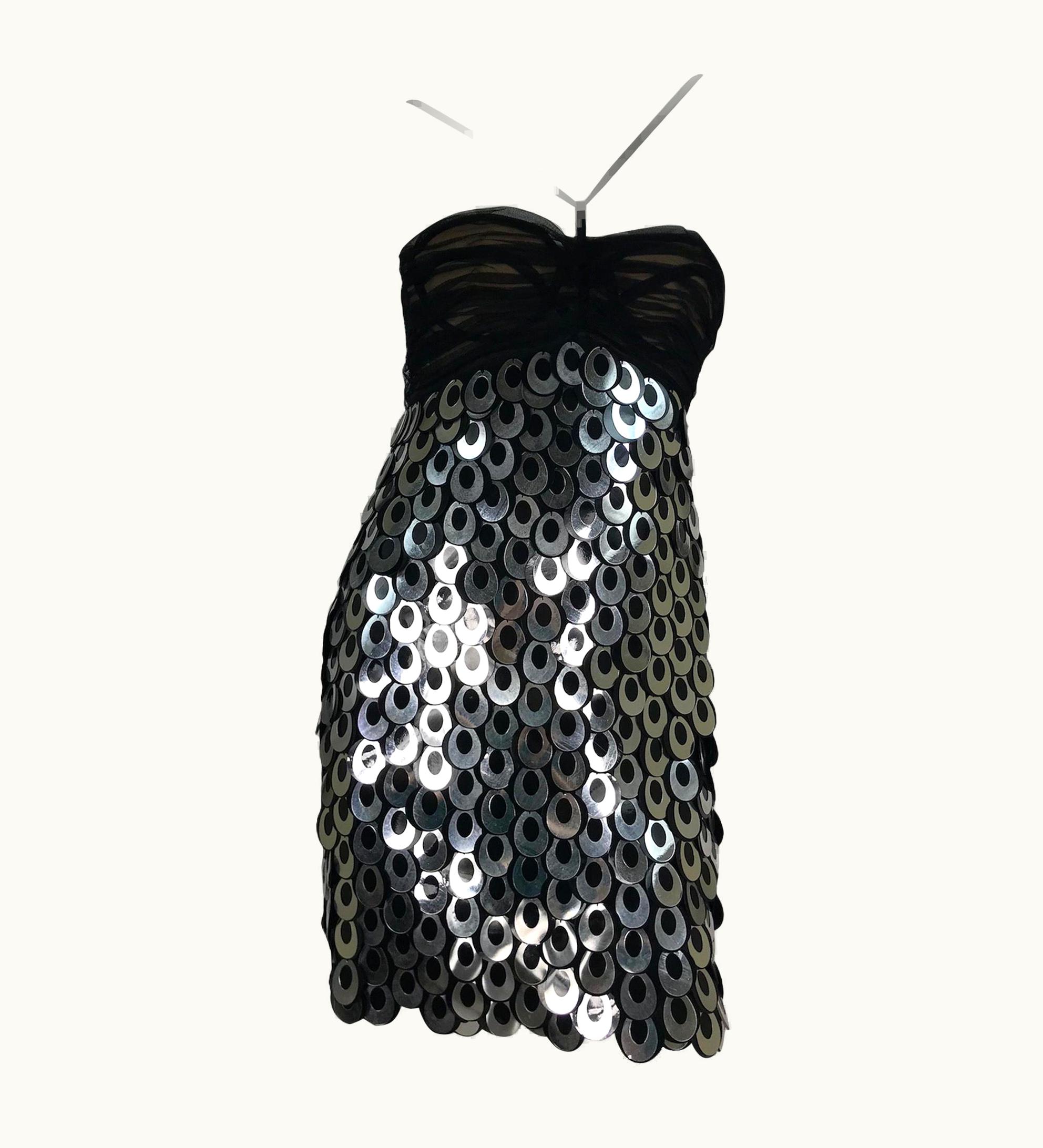 Versace 2007 Versace Silver Paillette Dress As Seen On Halle