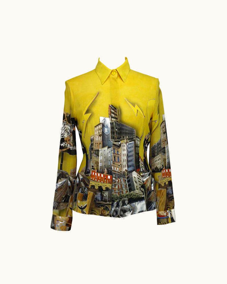 Versace 2008 Versace Tim Roeloffs Art Print Silk Shirt