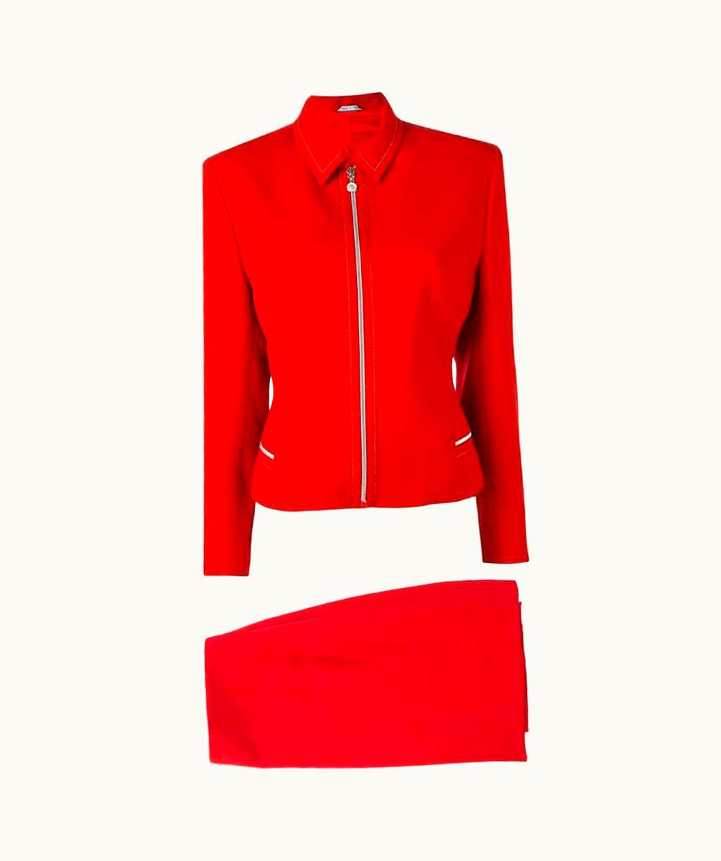 Versace 2000s Versace Red Suit