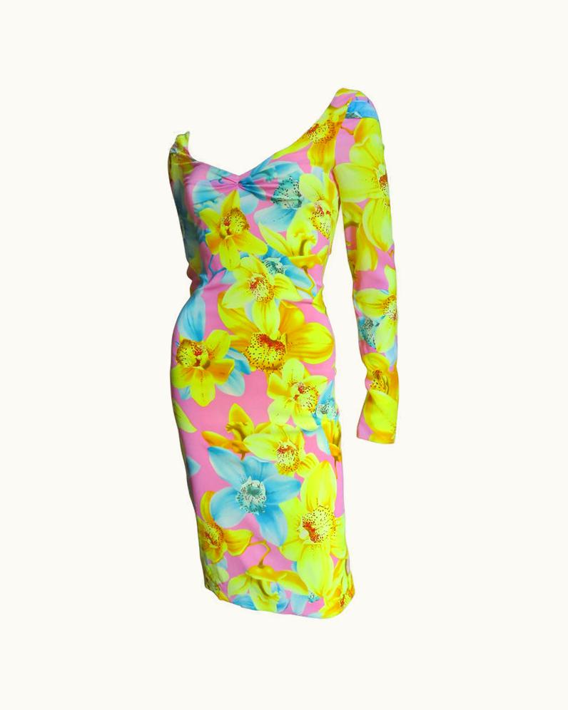 Versace Versace Silk Flowered Dress