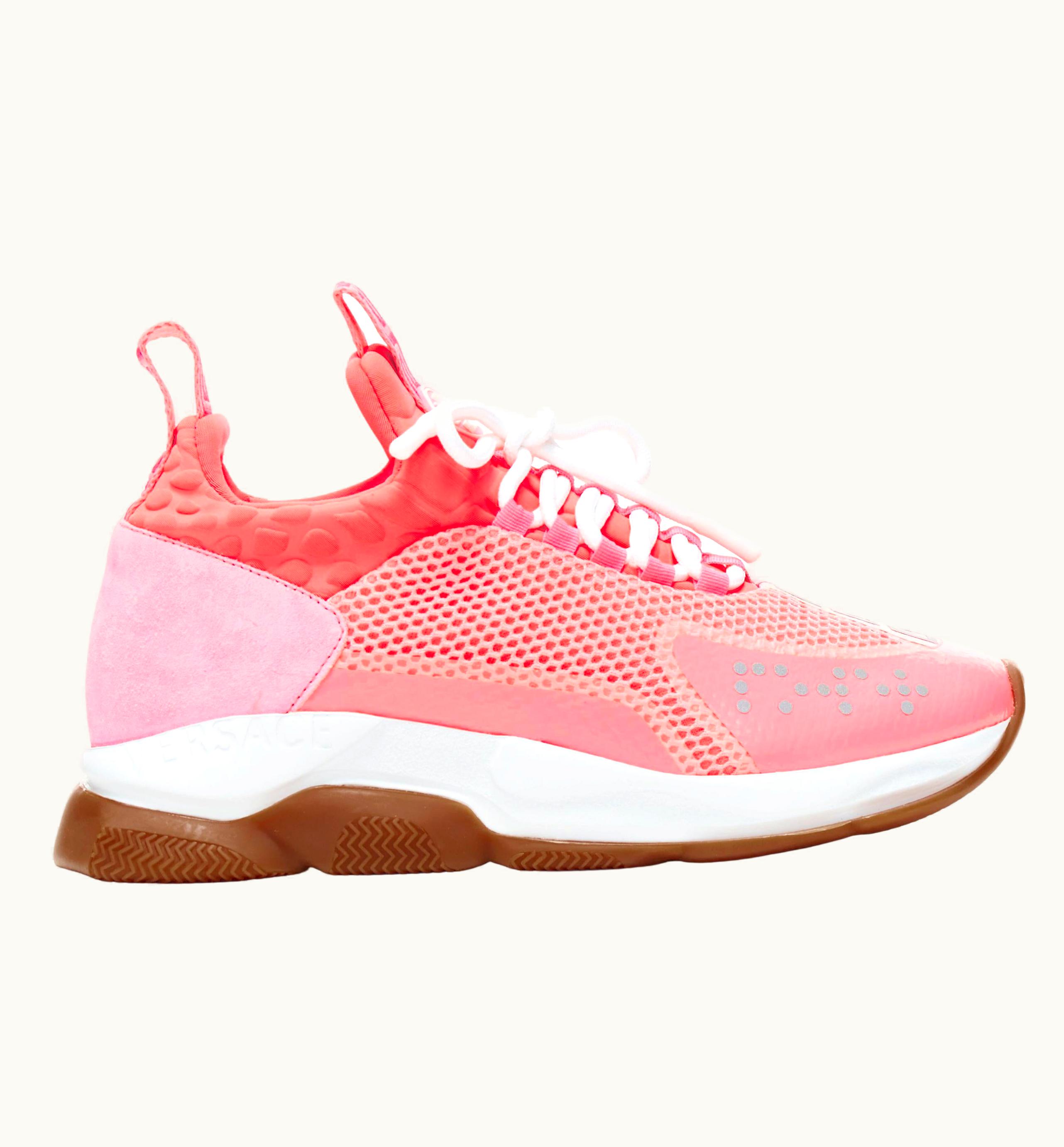 Versace Versace Cross Chainer Fluorescent Neon Pink Mesh Low Top Sneaker