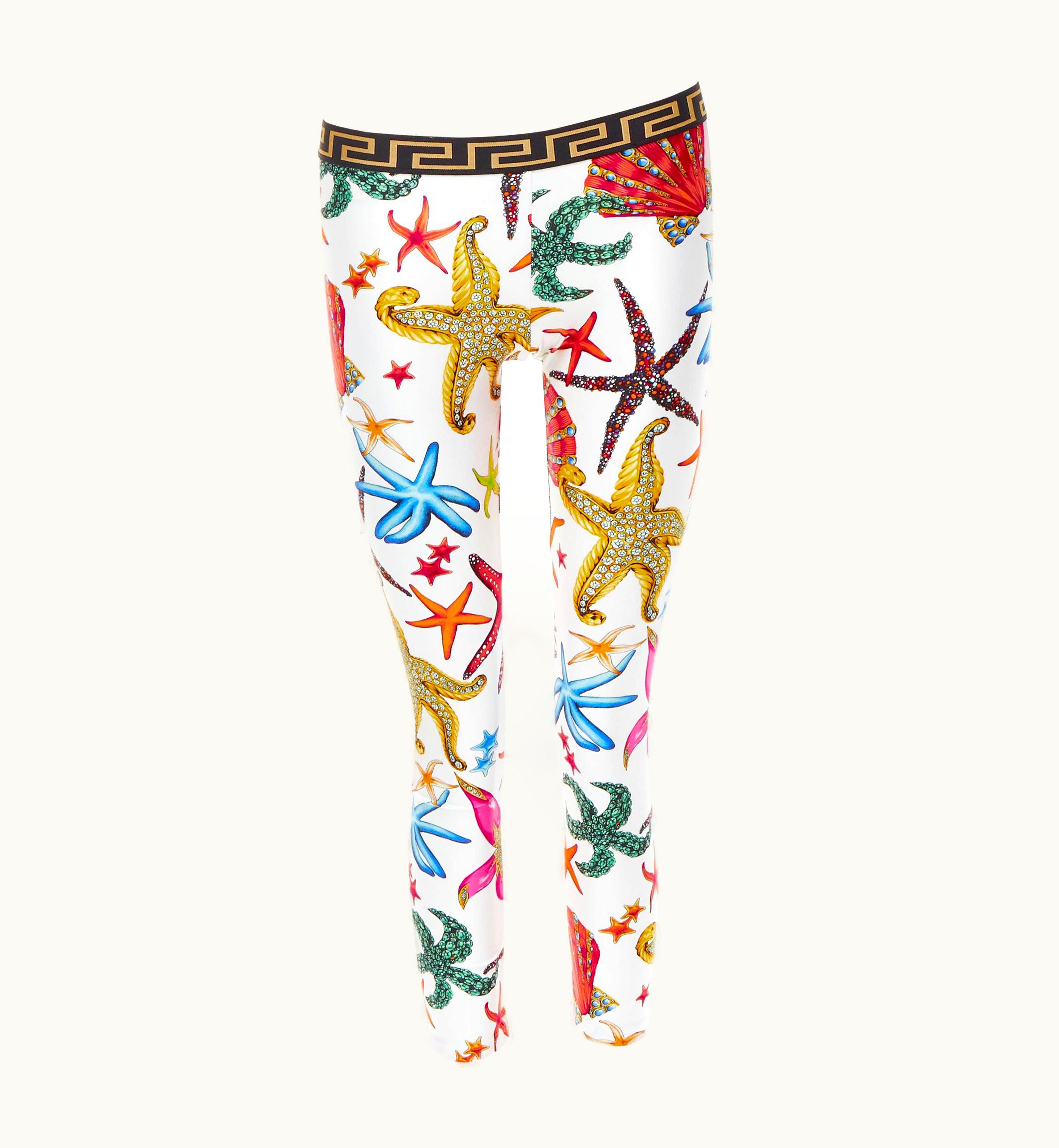 Versace Versace Kids Tresor De La Mer Print Greca Leggings 12a