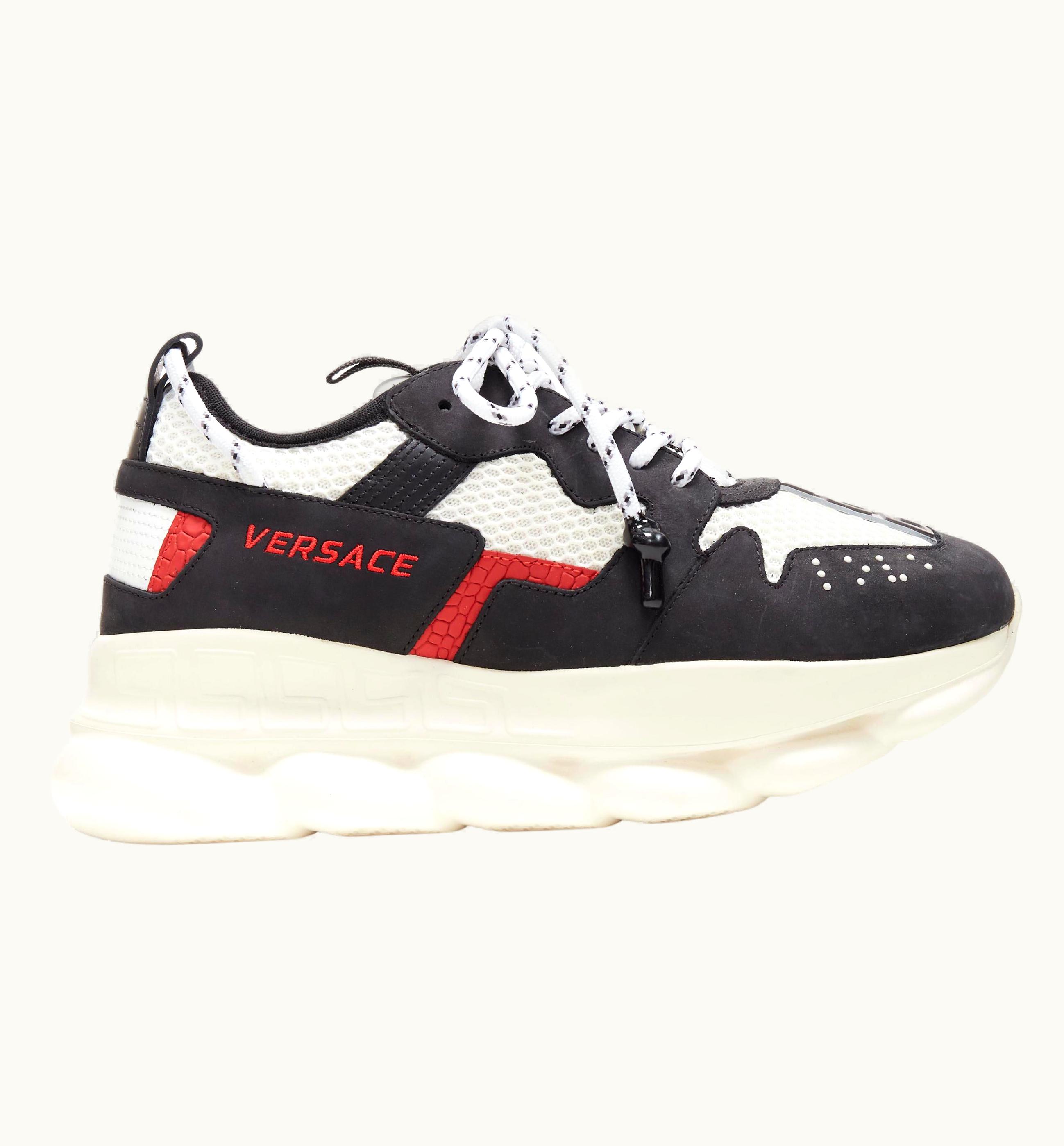 Versace Versace Chain Reaction Classic Black White Mesh Low Chunky Sneaker