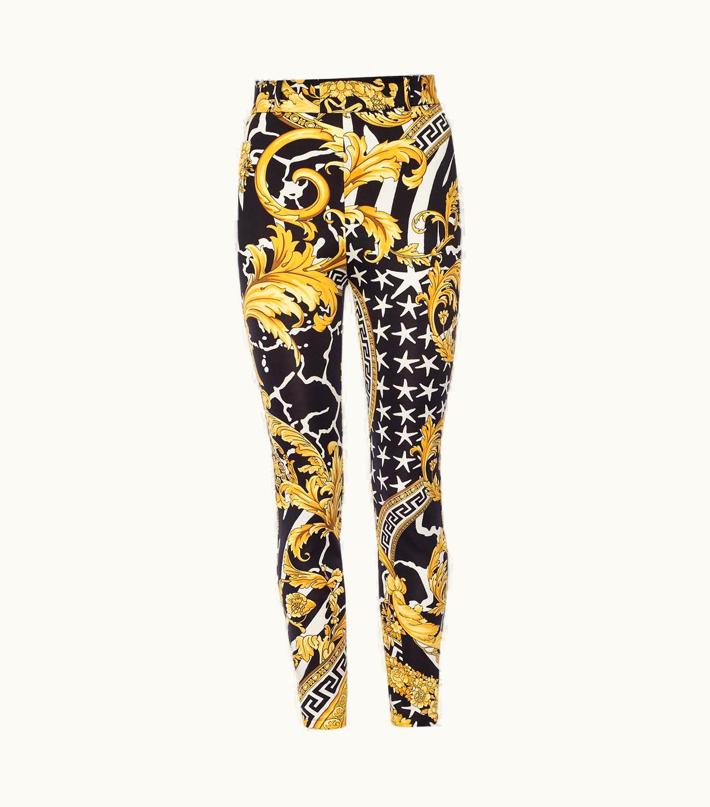 Versace Versace AW19 Savage Barocco Print Formal Knit Leggings