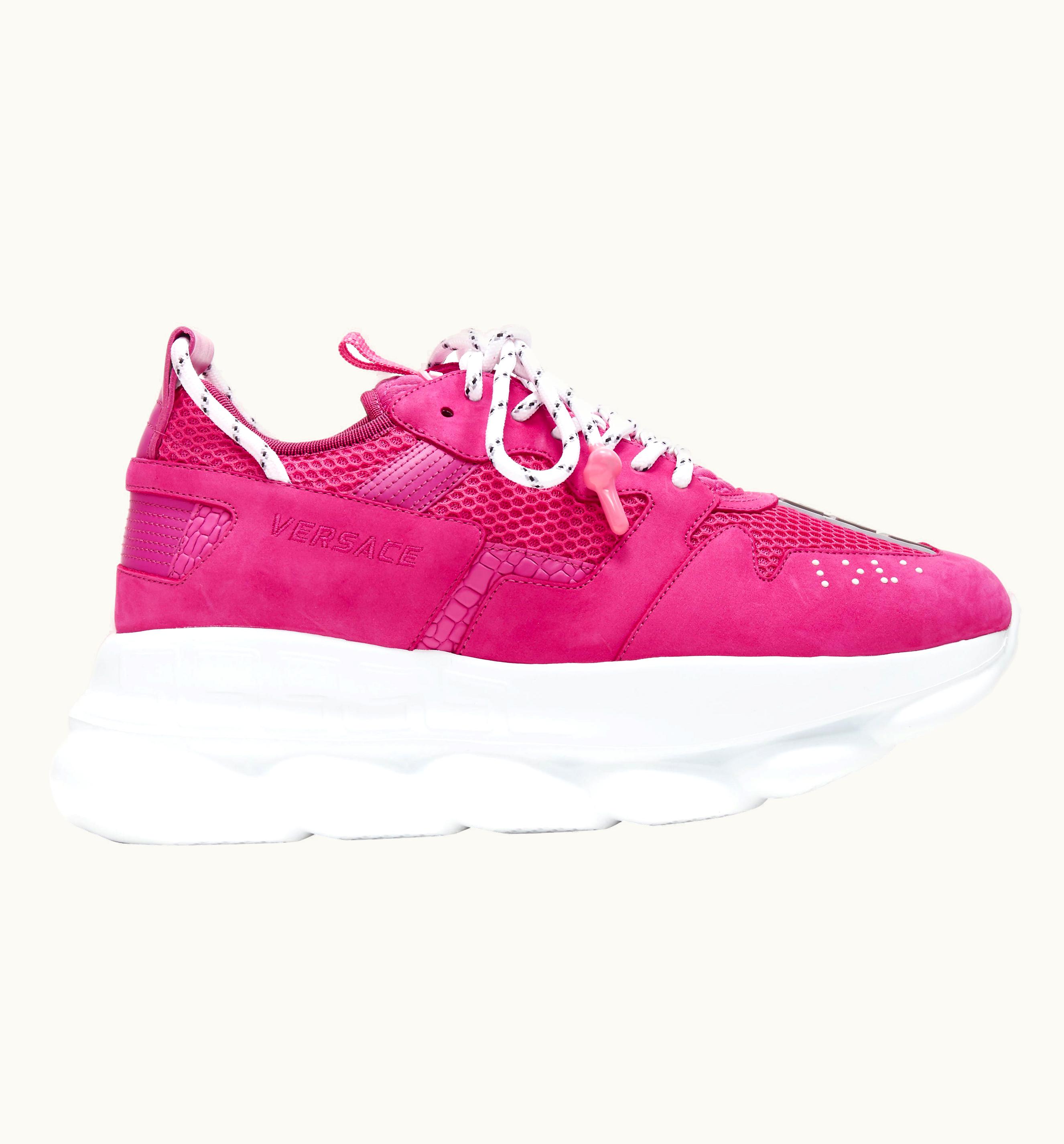 Versace Versace Chain Reaction Blowzy Pink Suede Low Top Chunky Sneaker UZ0579699