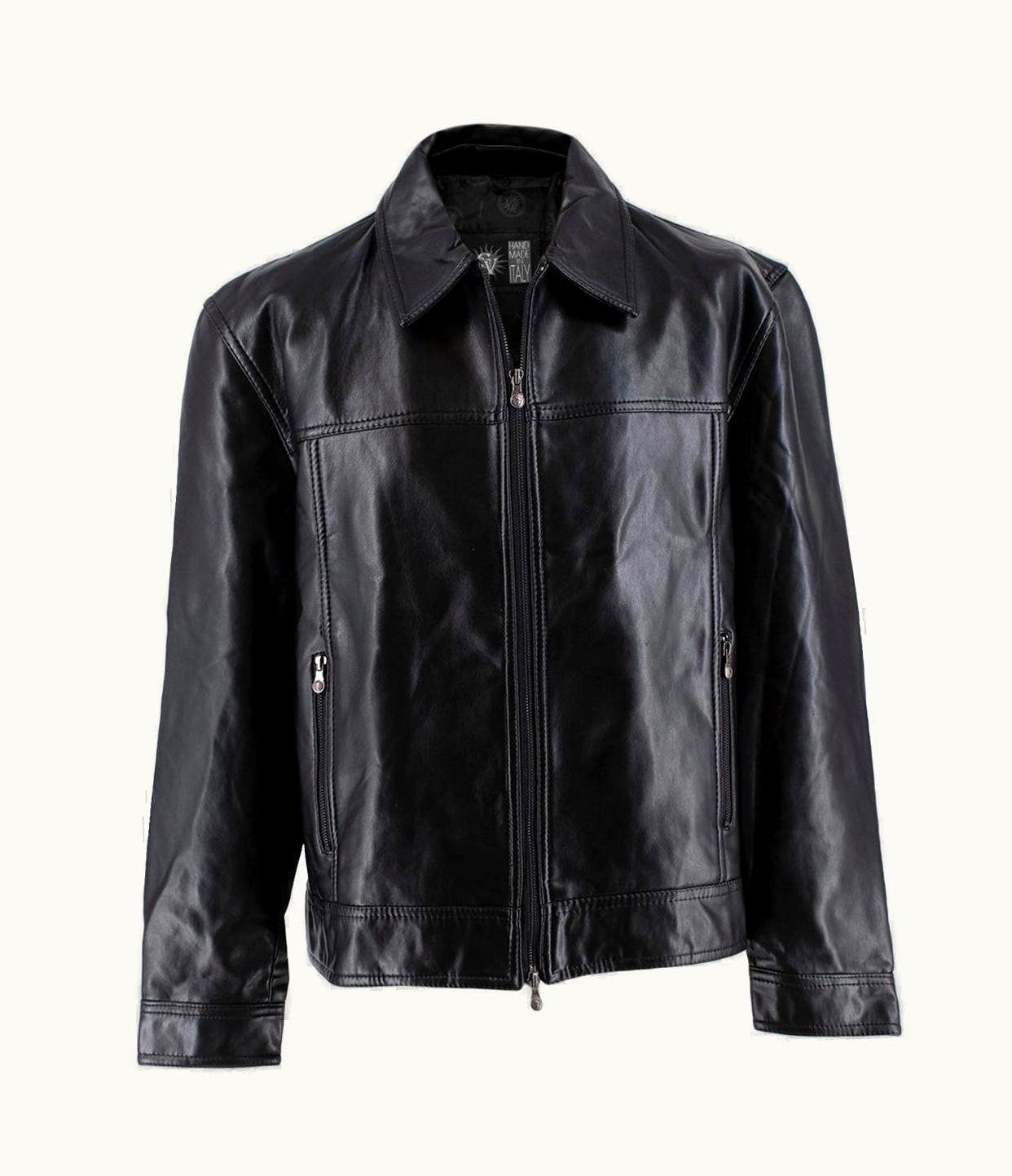 Gianni Versace Vintage Leather Biker Jacket - Us