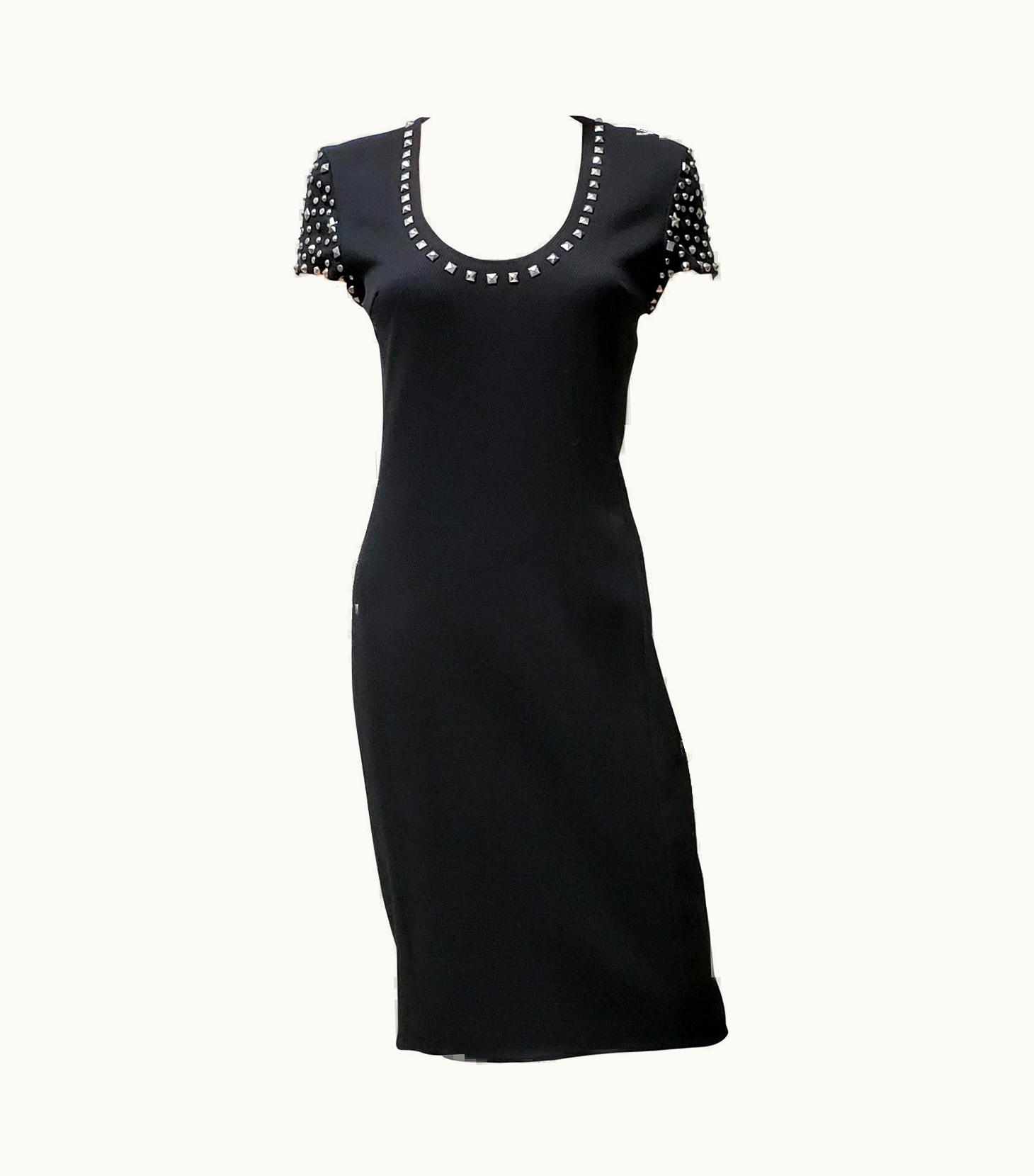 Gianni Versace Couture Black Studded Dress