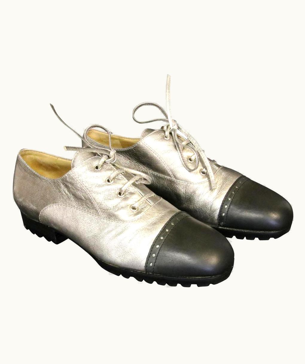 Versace Versace Gianni Black Leather Cap Toe Lace Up Oxford Shoes