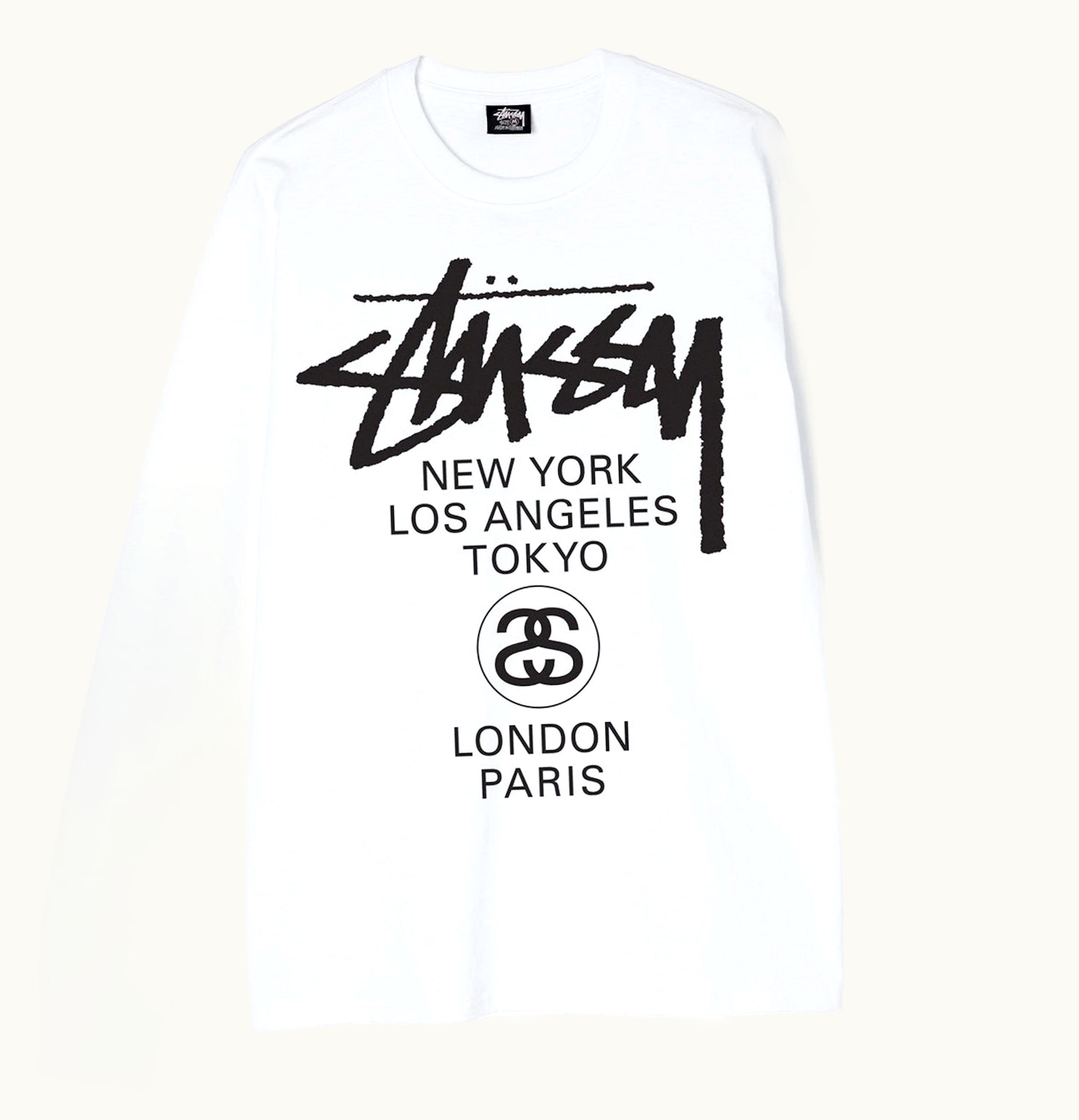 Stussy Stussy World Tour L S T Shirt White