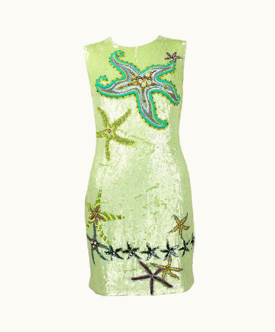 Versace S/S 2012 Unique Versace Sequin Starfish Print Dress