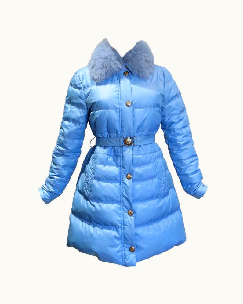 2013 Versace Collection Puffer Jacket With Fur Collar