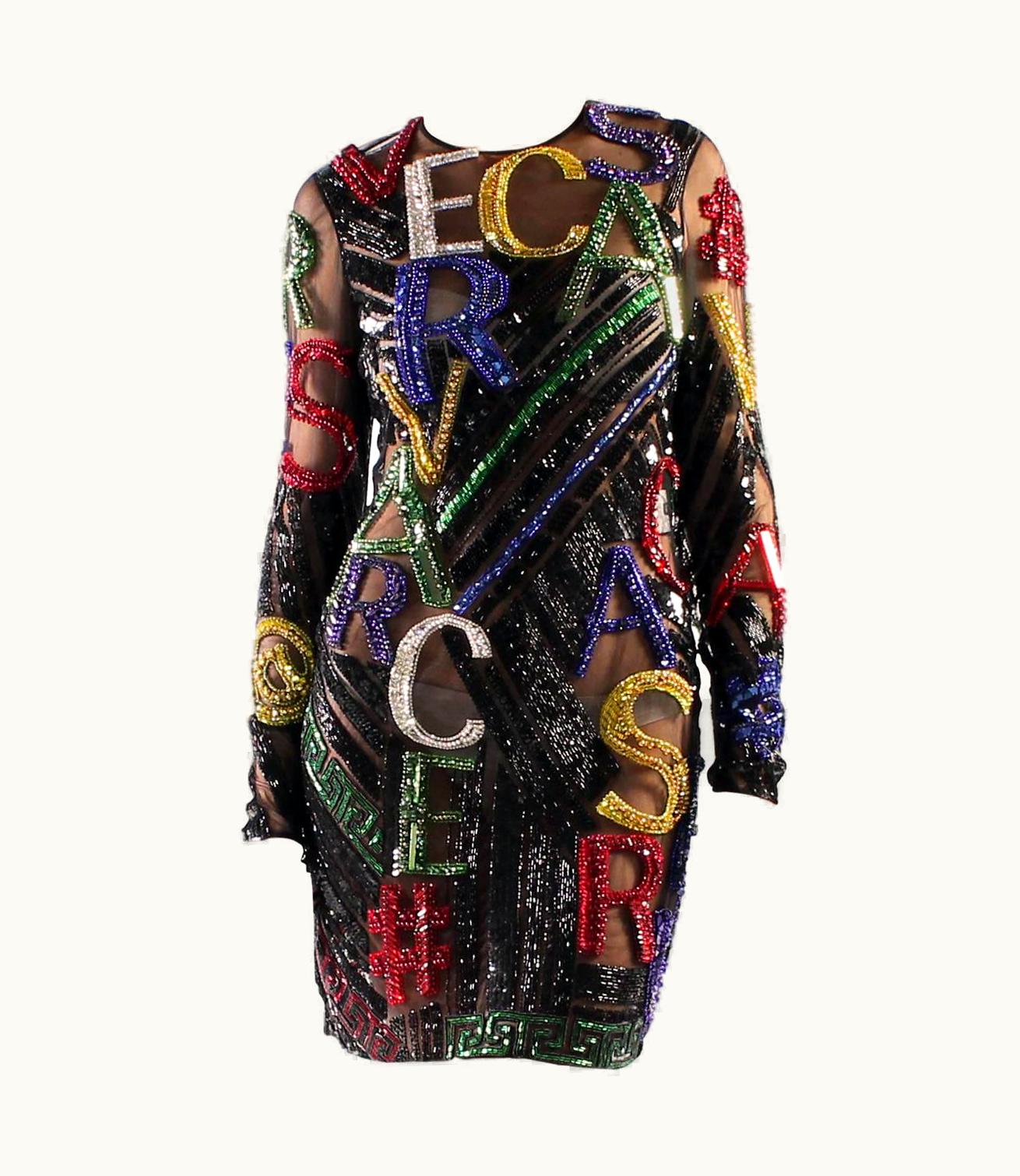 Versace Versace Embellished Tulle Mini Dress