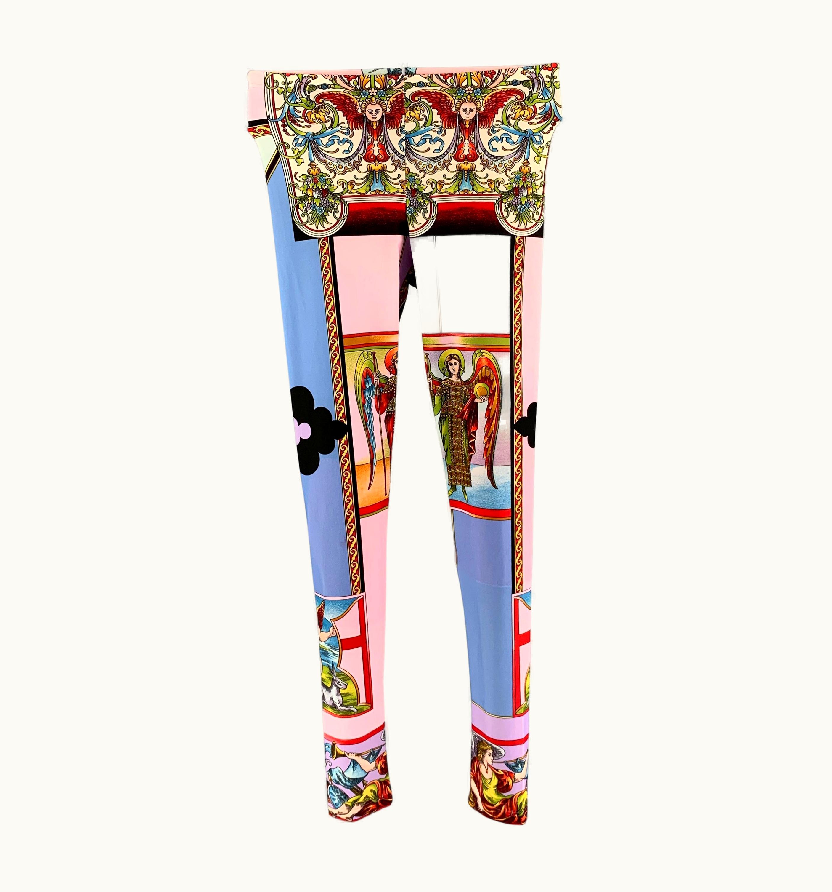 Versace Versace 2017 Multi-Color Baroque Polyamide Leggings