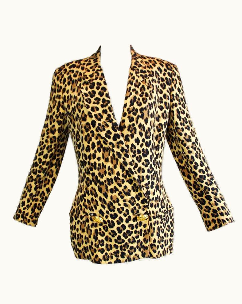 Gianni Versace Couture Corset Leopard Silk Jacket, S/S 1992