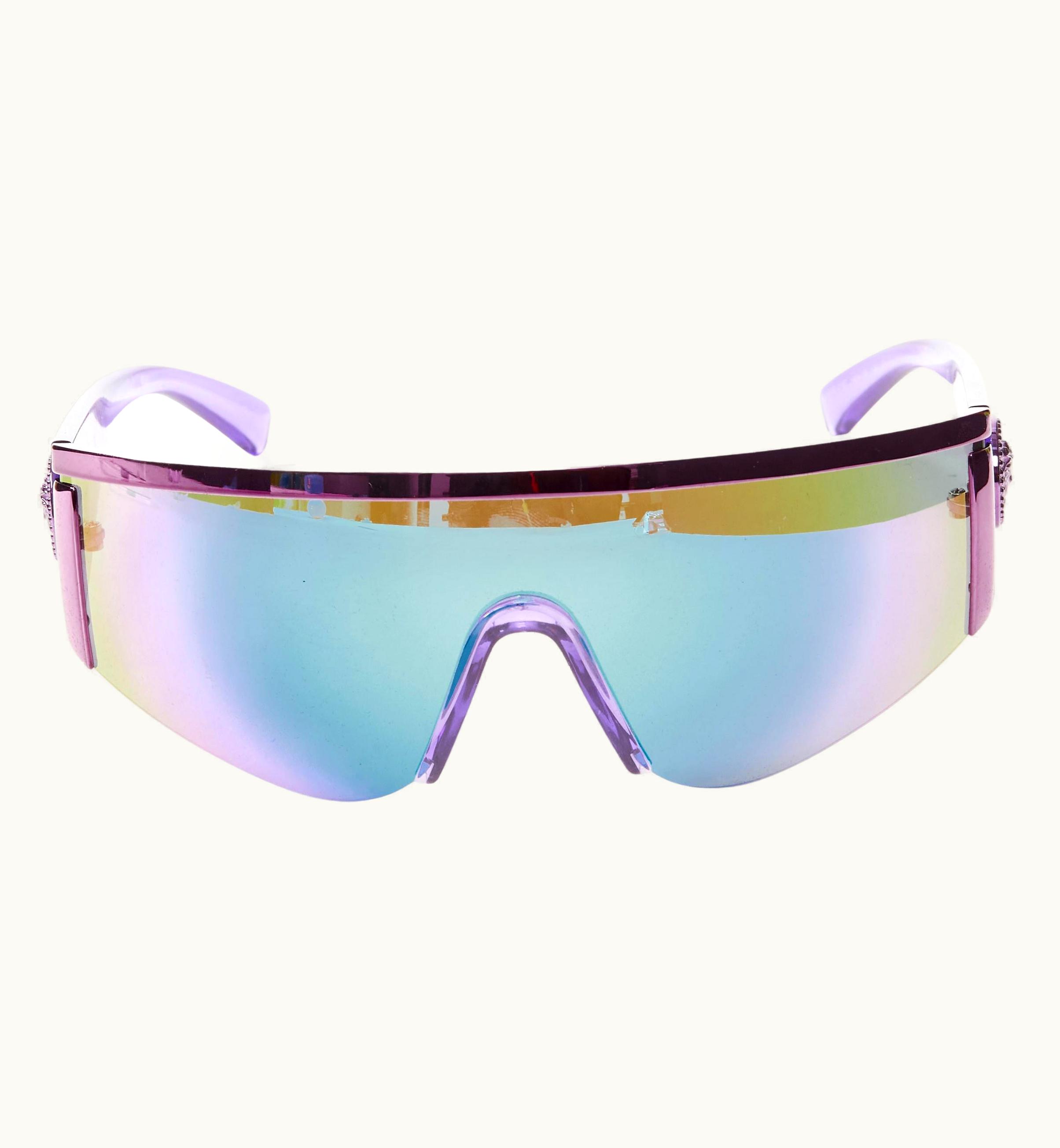 Versace Versace 2018 Tribute Ve2197 Medusa Purple Blue Mirrored Shield Sunglasses