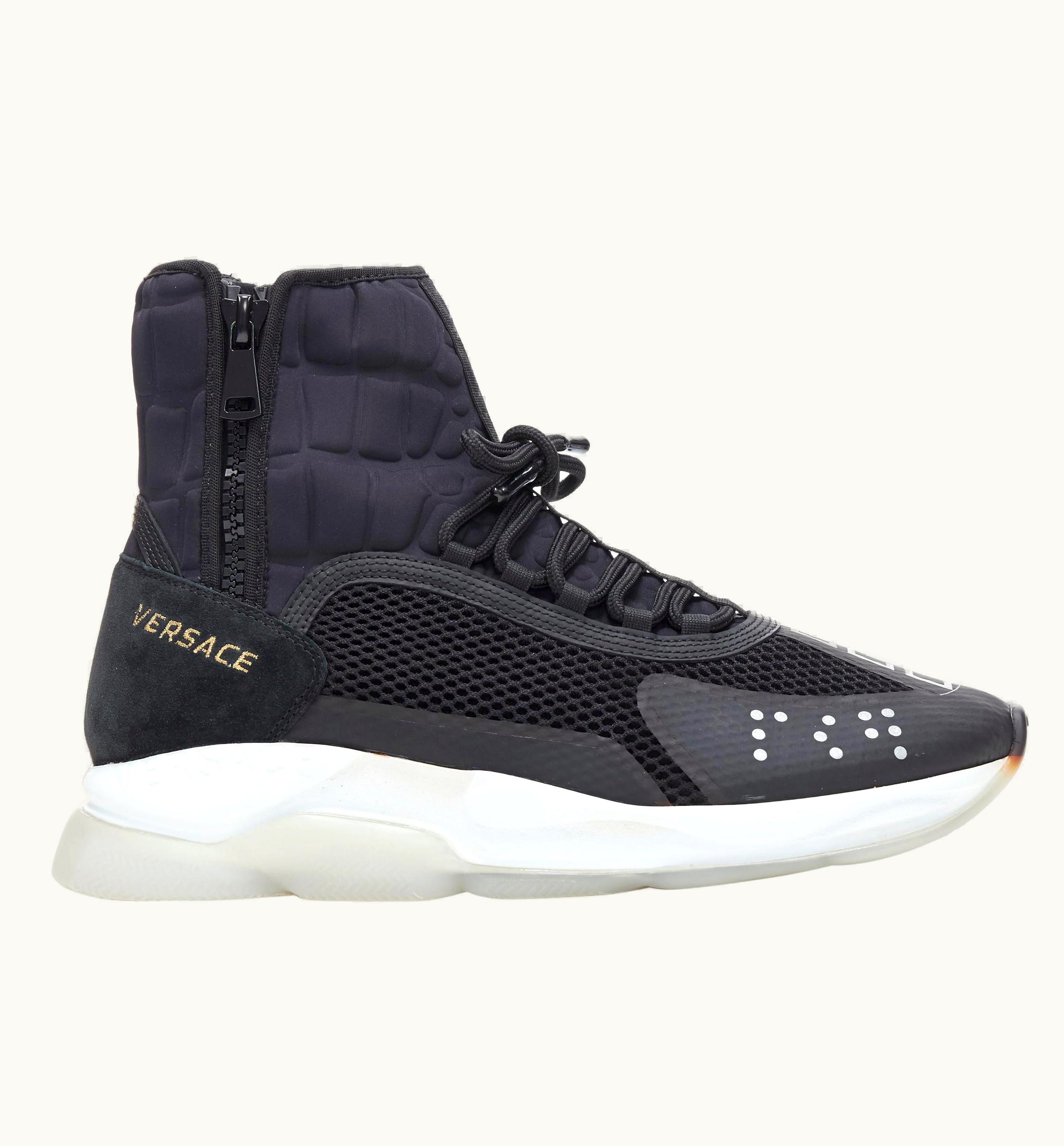 Versace Versace 2019 Cross Chainer Black High Top Sneaker Dsu7430dtp2gd41