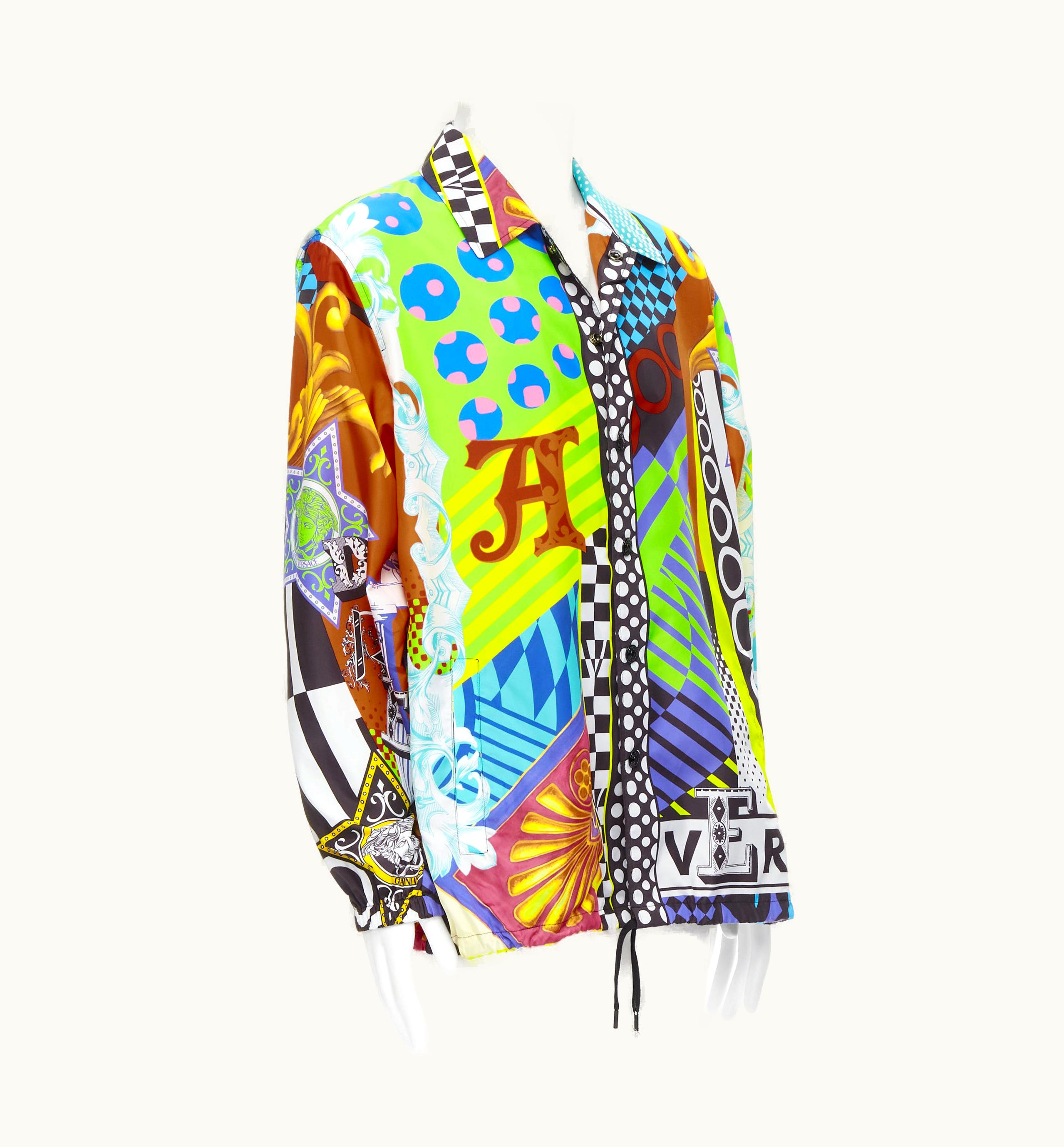 Versace Versace 2020 Runway Pop Temple Nylon Windbreaker Over Shirt Jacket UZ0579946