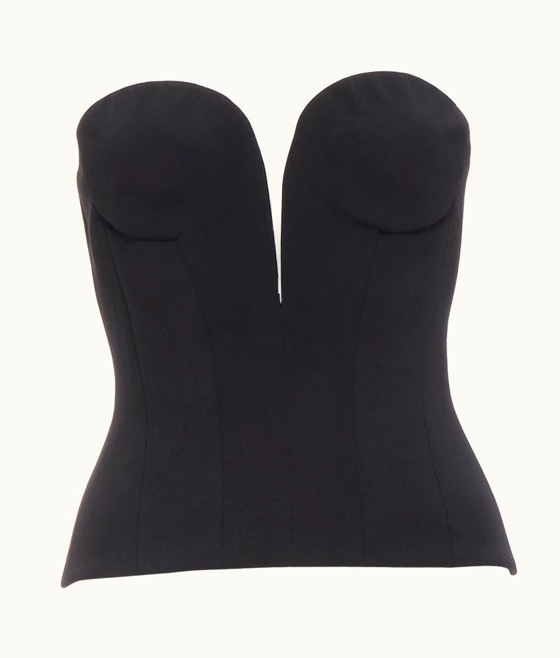 Versace Versace 2020 Runway Black Sweetheart Bustier Corset Top UZ0579965