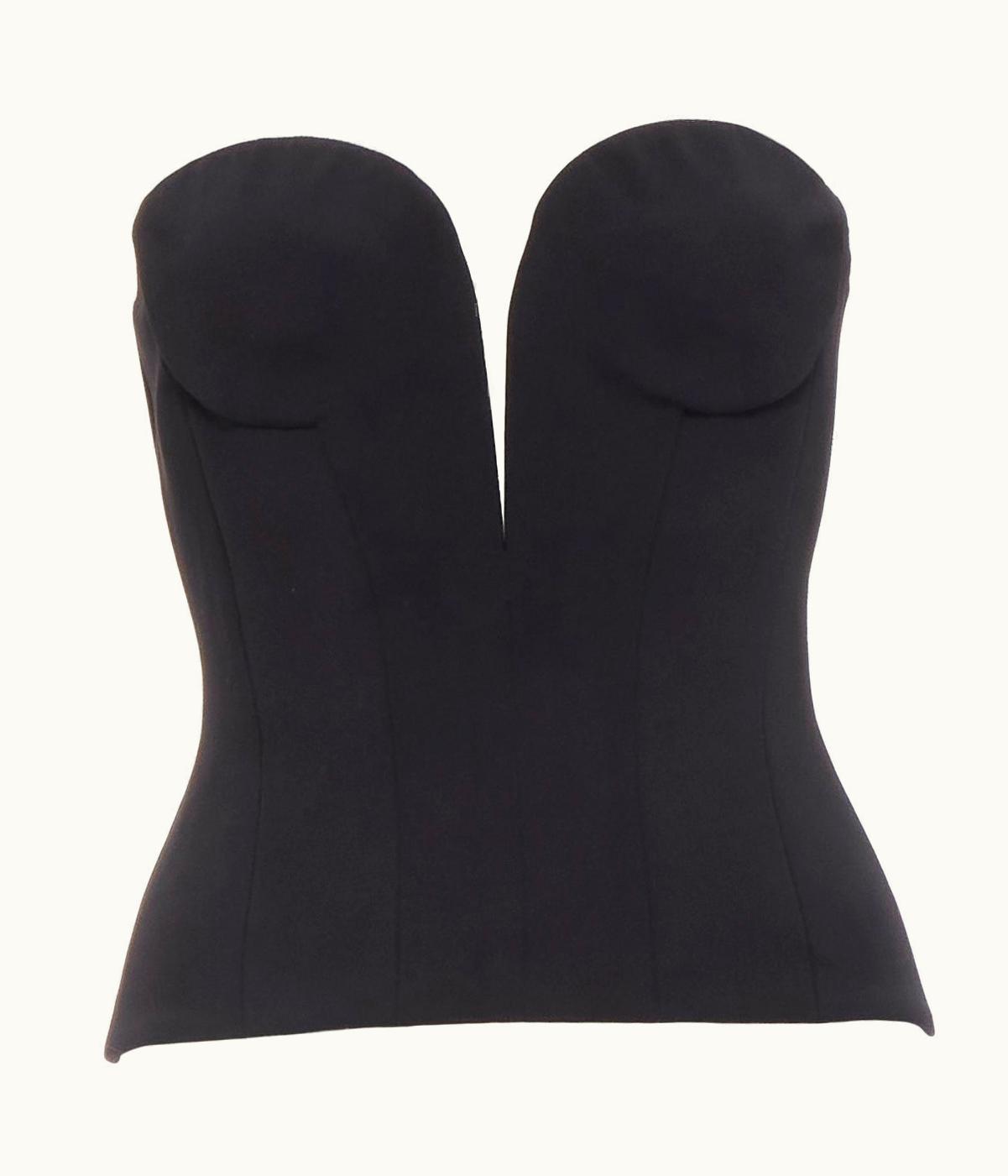 Versace Versace 2020 Runway Black Sweetheart Bustier Corset Top UZ0579966