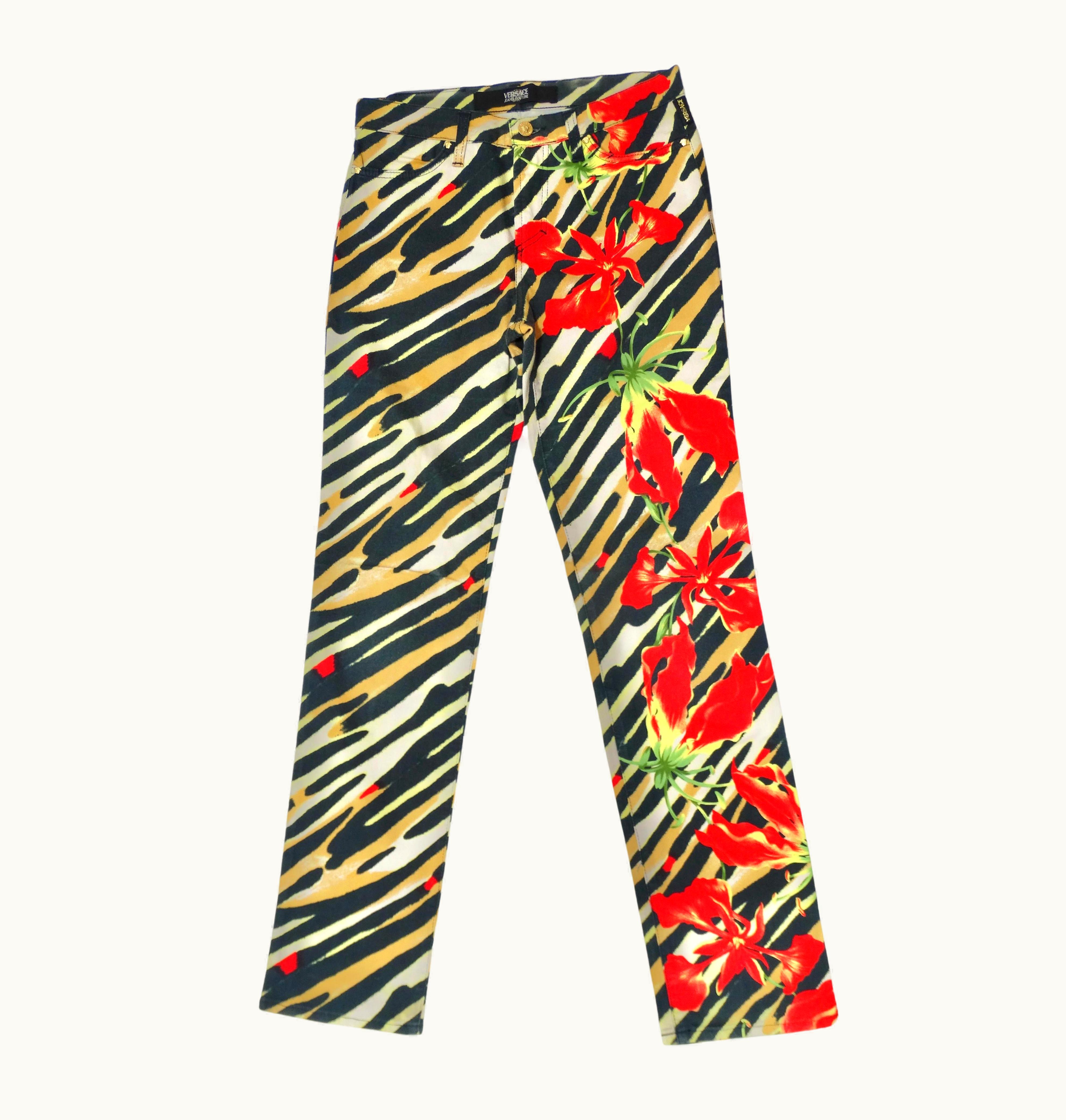Versace Versace Jeans Couture Floral & Animal Print Pants