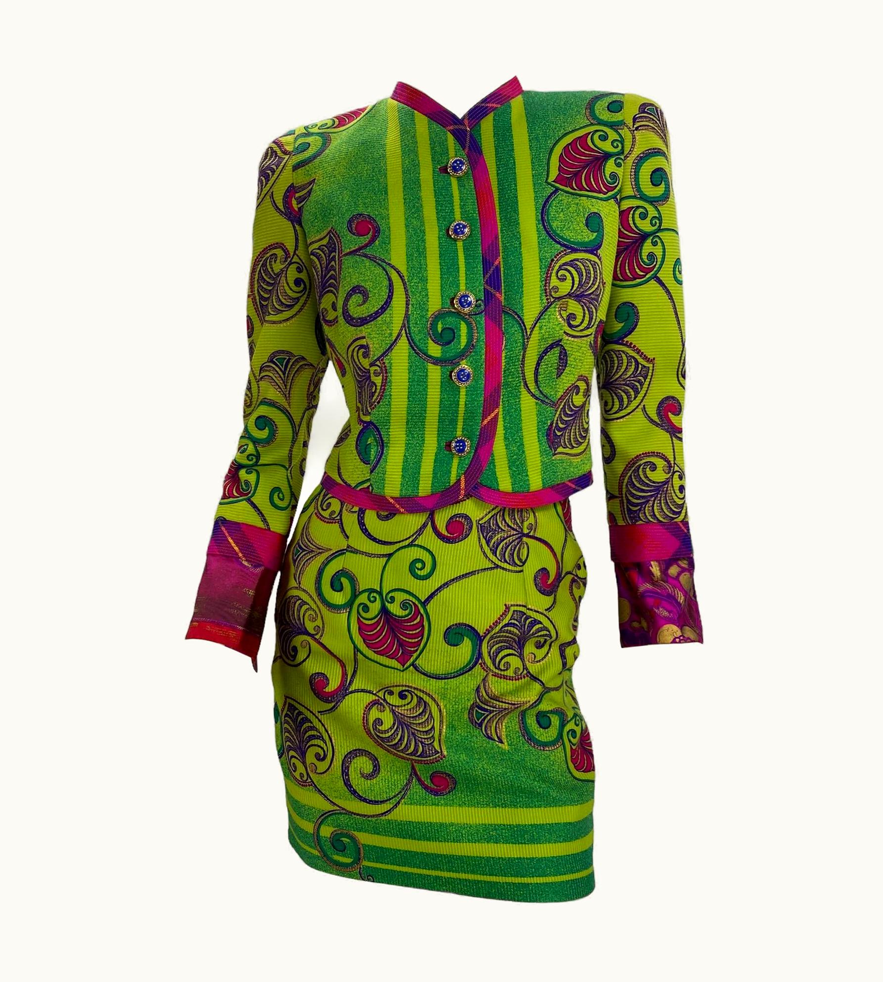 Versace Atelier Versace Vintage AW 1990 Runway Skirt Suit