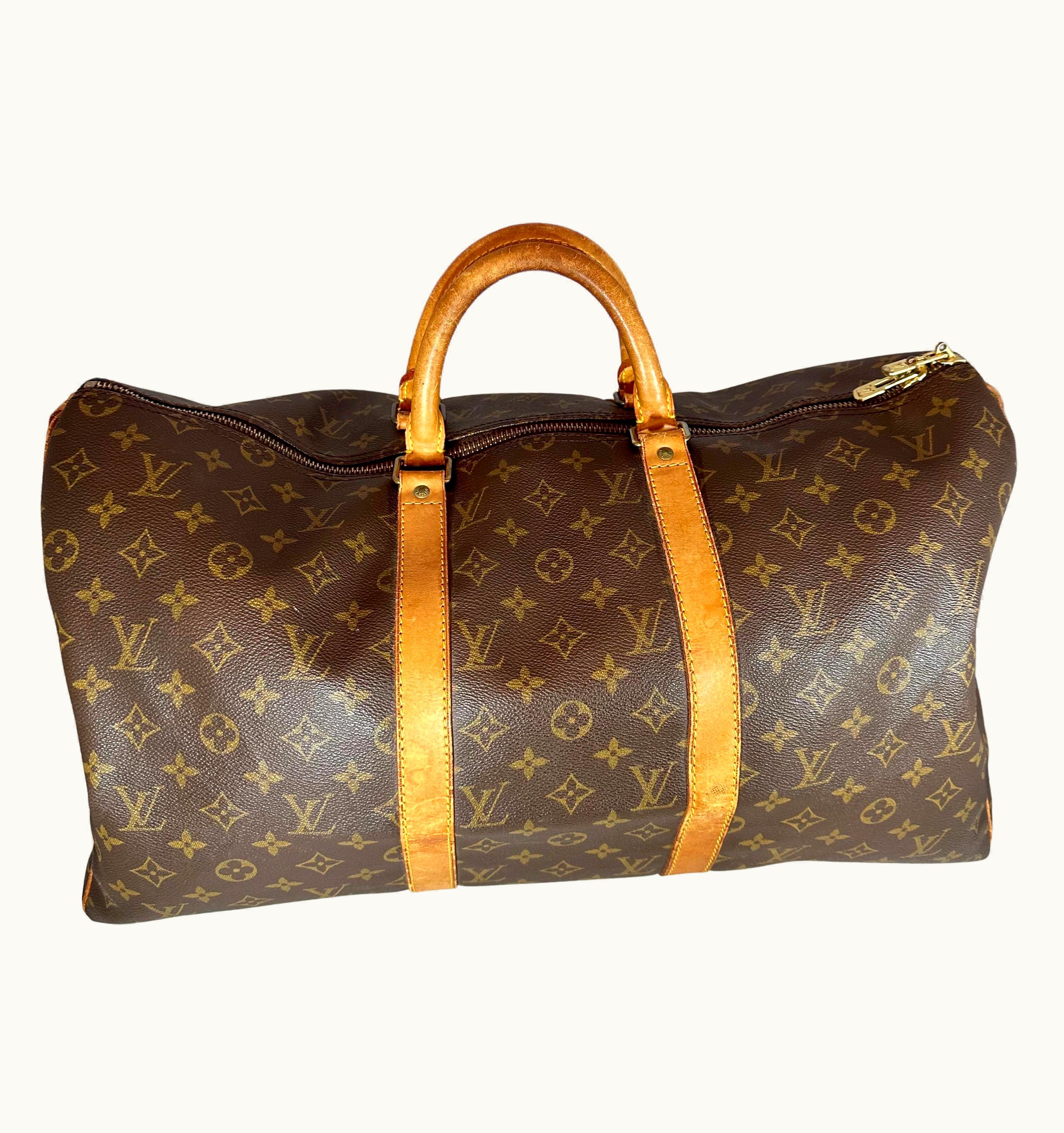 Louis Vuitton Louis Vuitton Brown Monogram Canvas Keepall Luggage Bag 50, Boston Bag UZ0580068