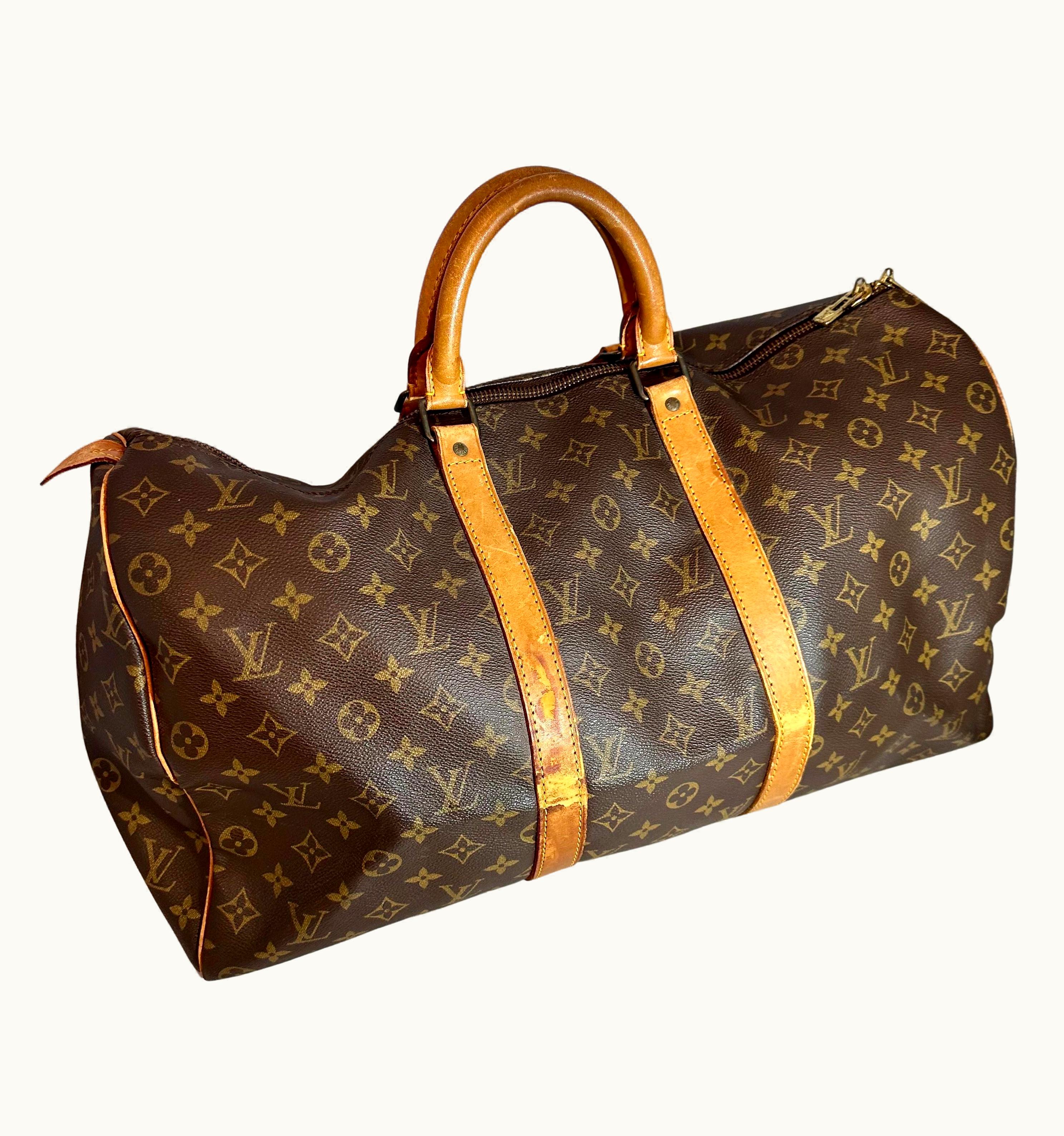 Louis Vuitton Louis Vuitton Brown Monogram Canvas Keepall Luggage Bag 50, Boston Bag UZ0580069
