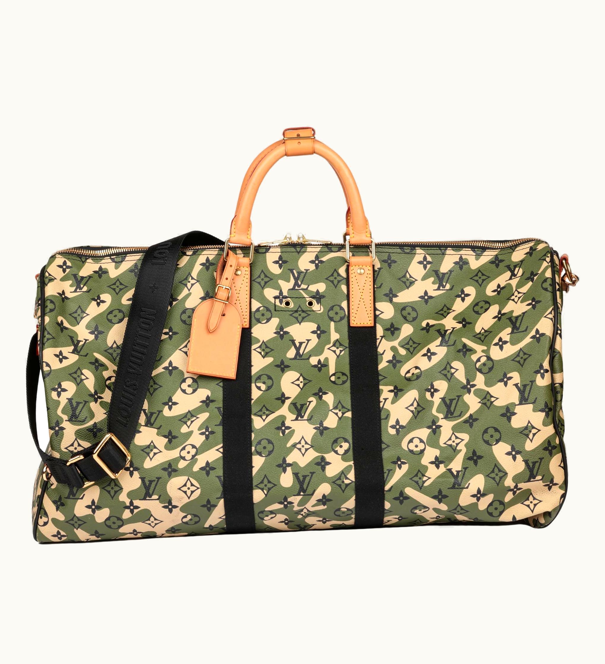 Louis Vuitton Louis Vuitton Takashi Murakami Green Monogramouflage Keepall 55 Bandoulière UZ0580072