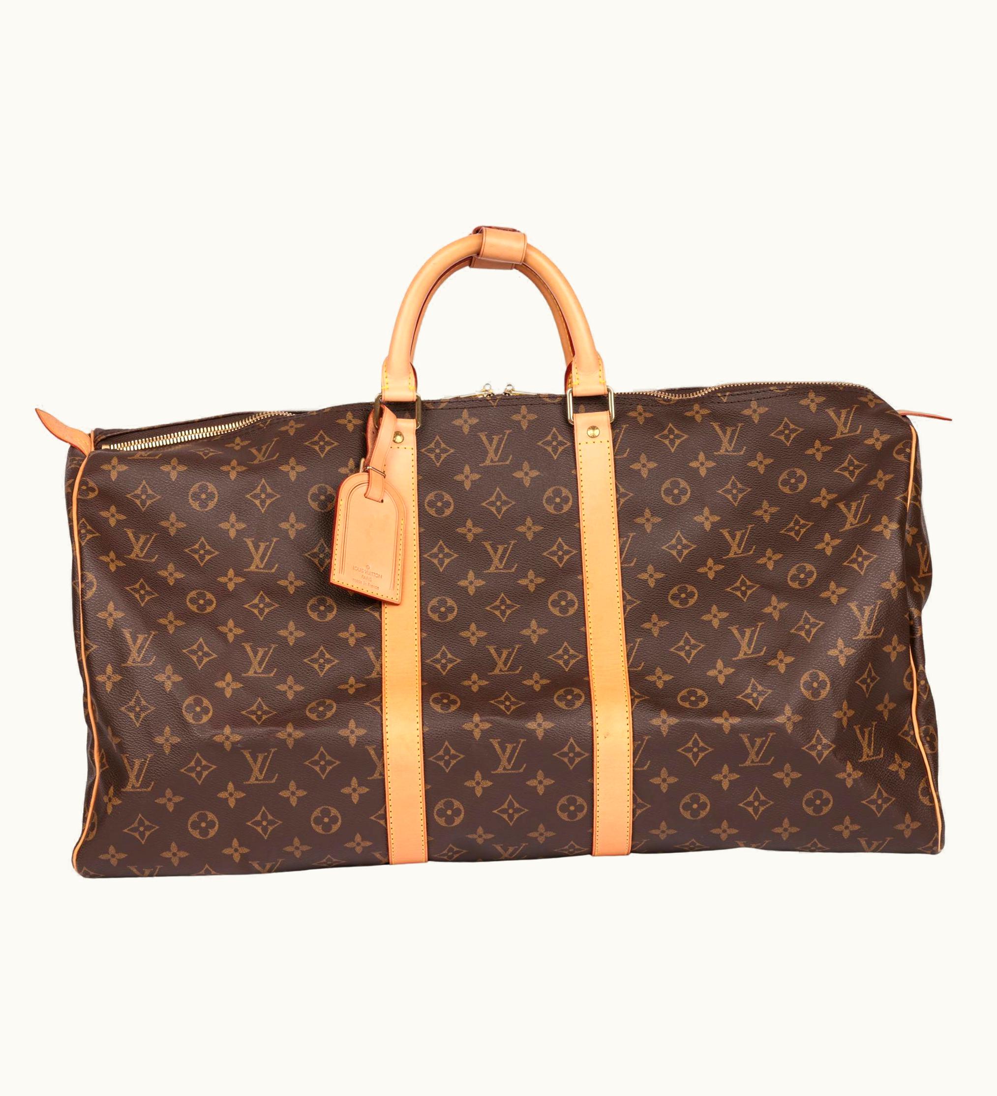 Louis Vuitton Louis Vuitton Brown Monogram Coated Canvas & Vachetta Leather Vintage Keepall UZ0580073