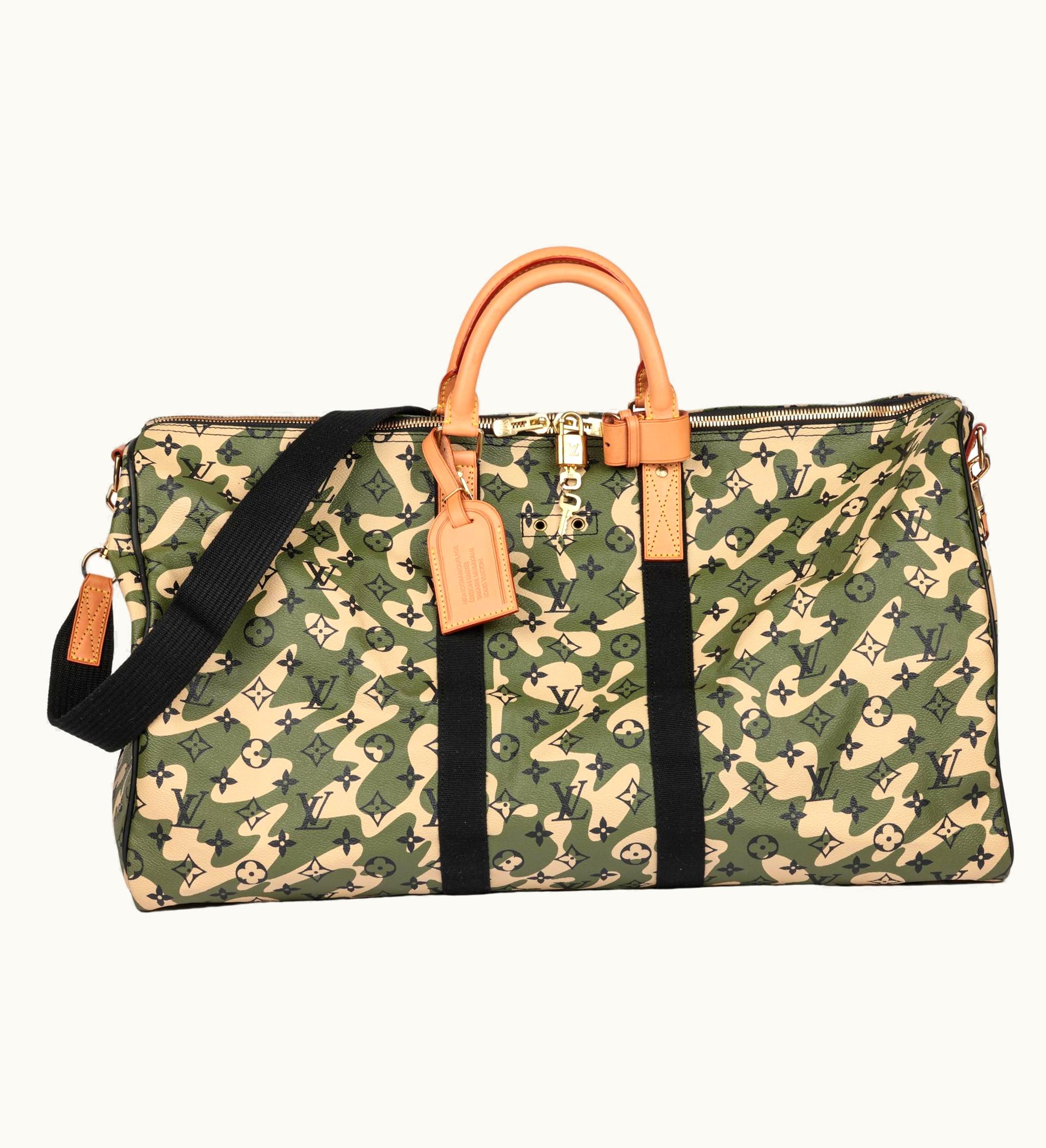 Louis Vuitton Louis Vuitton Takashi Murakami Green Monogramouflage Keepall 55 Bandoulière UZ0580074