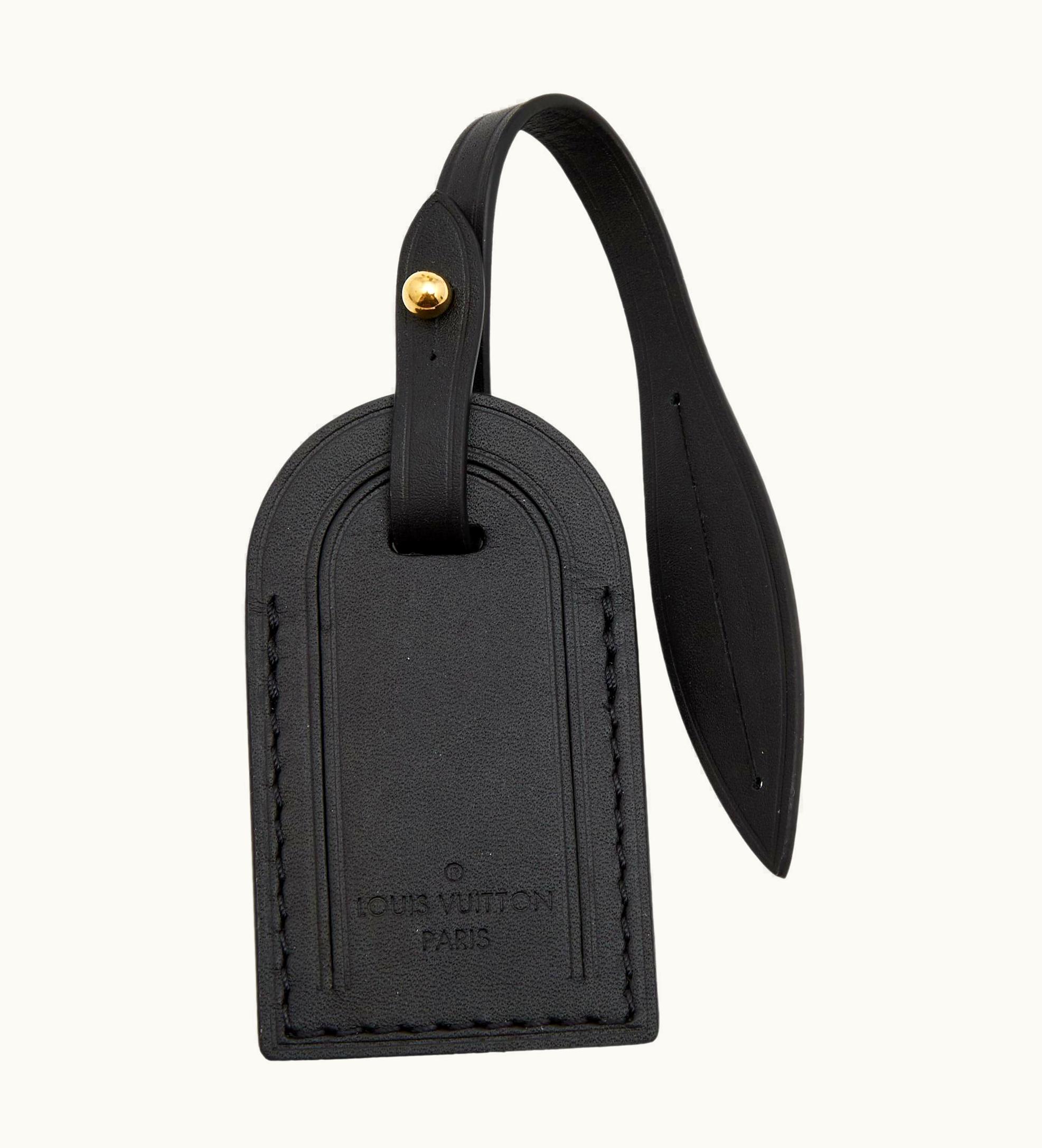 Louis Vuitton Louis Vuitton Black Leather Luggage Name Tag