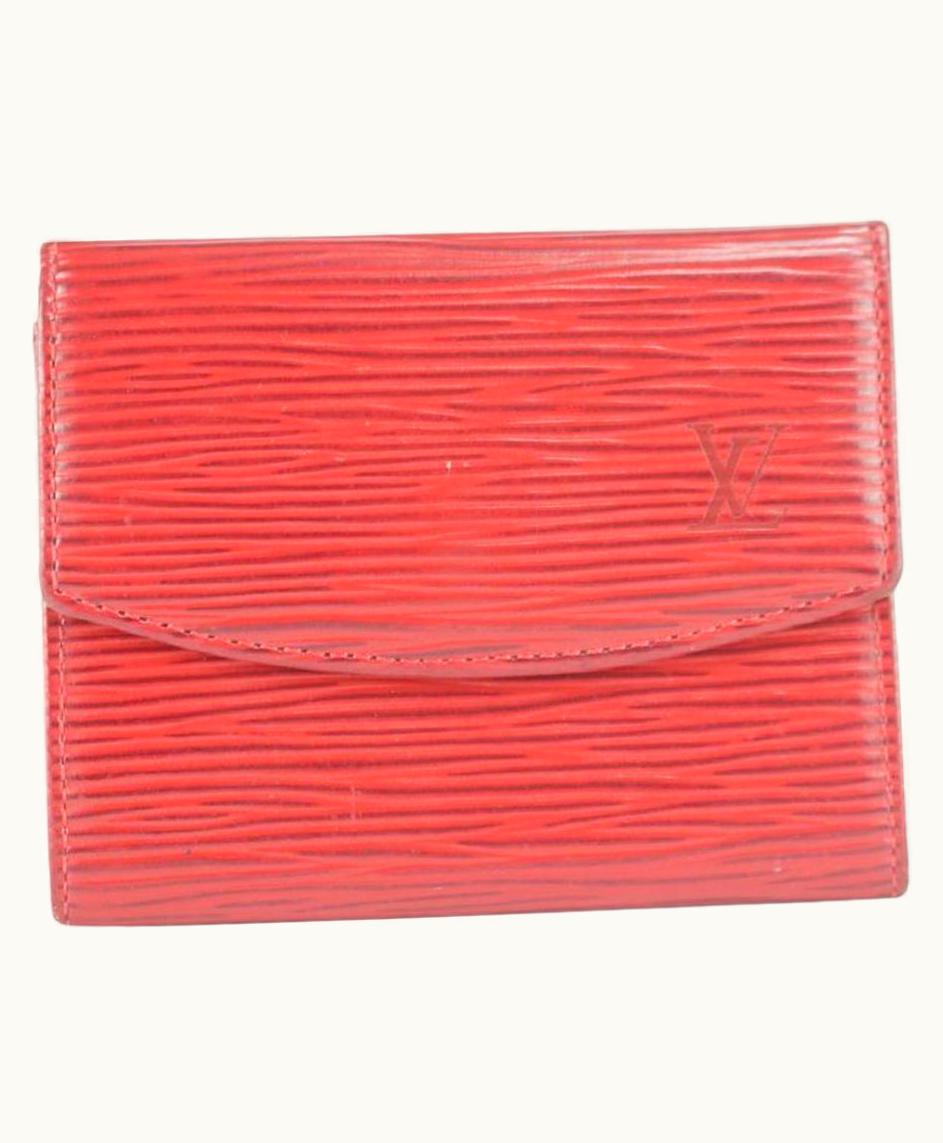 Louis Vuitton Louis Vuitton Red Epi Card Case Snap Pouch 1lk1210 Wallet