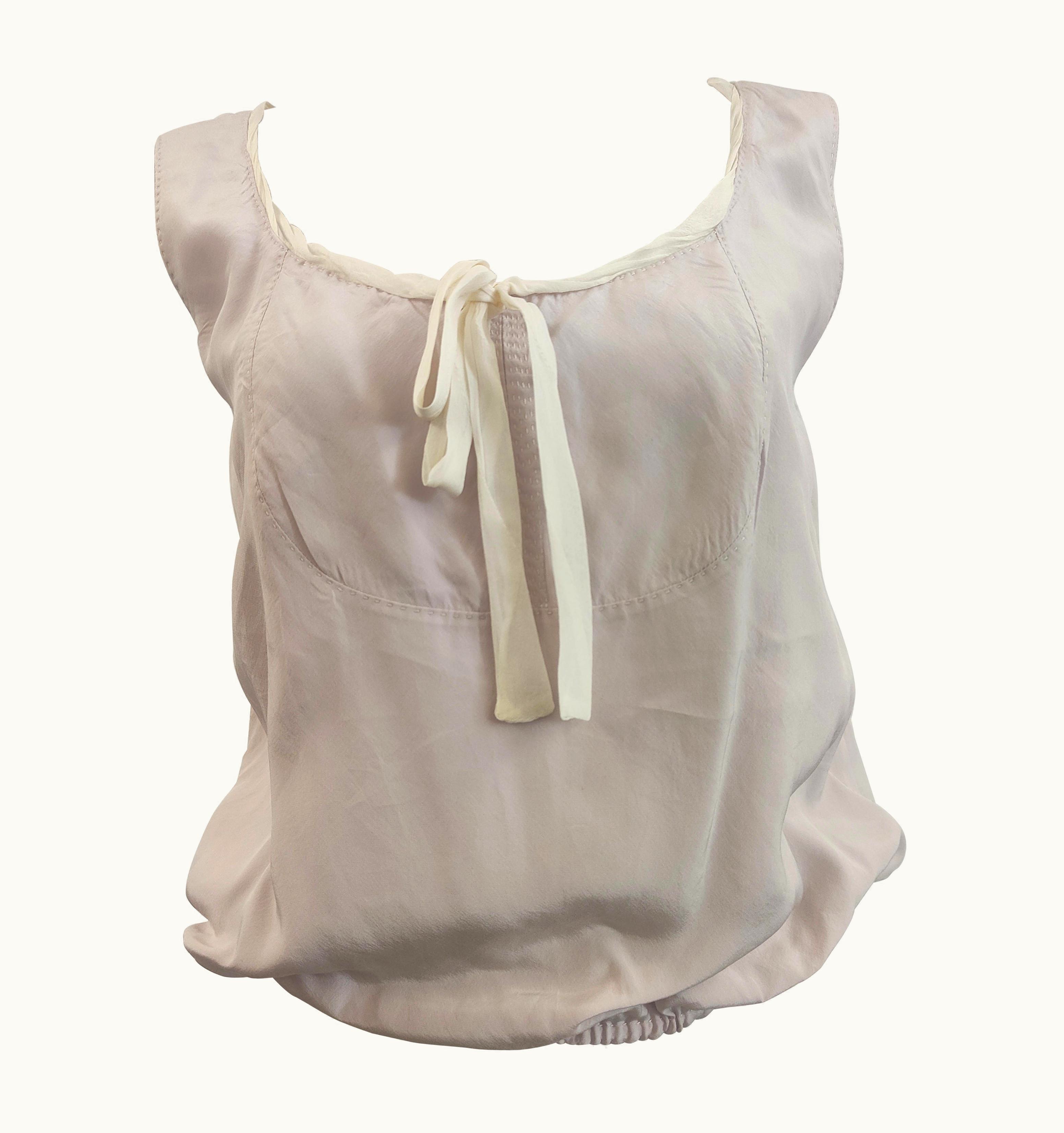 Louis Vuitton Light Pink And Beige Silk Top