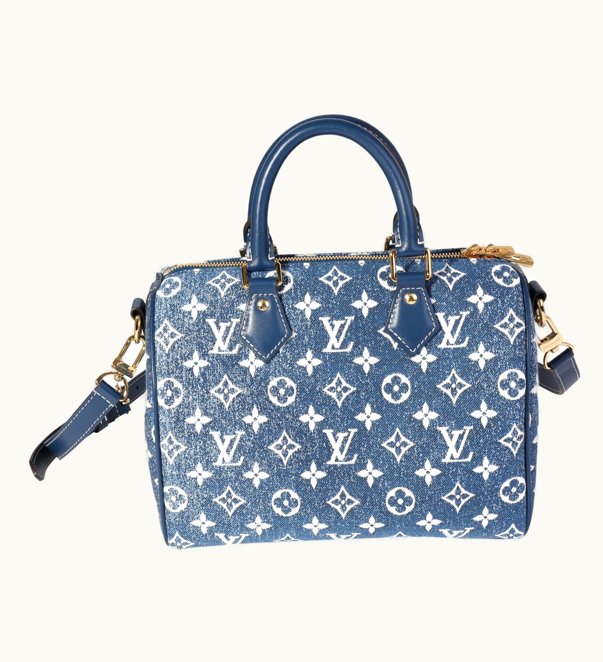 Louis Vuitton Blue Denim Jacquard Speedy Bandoulière