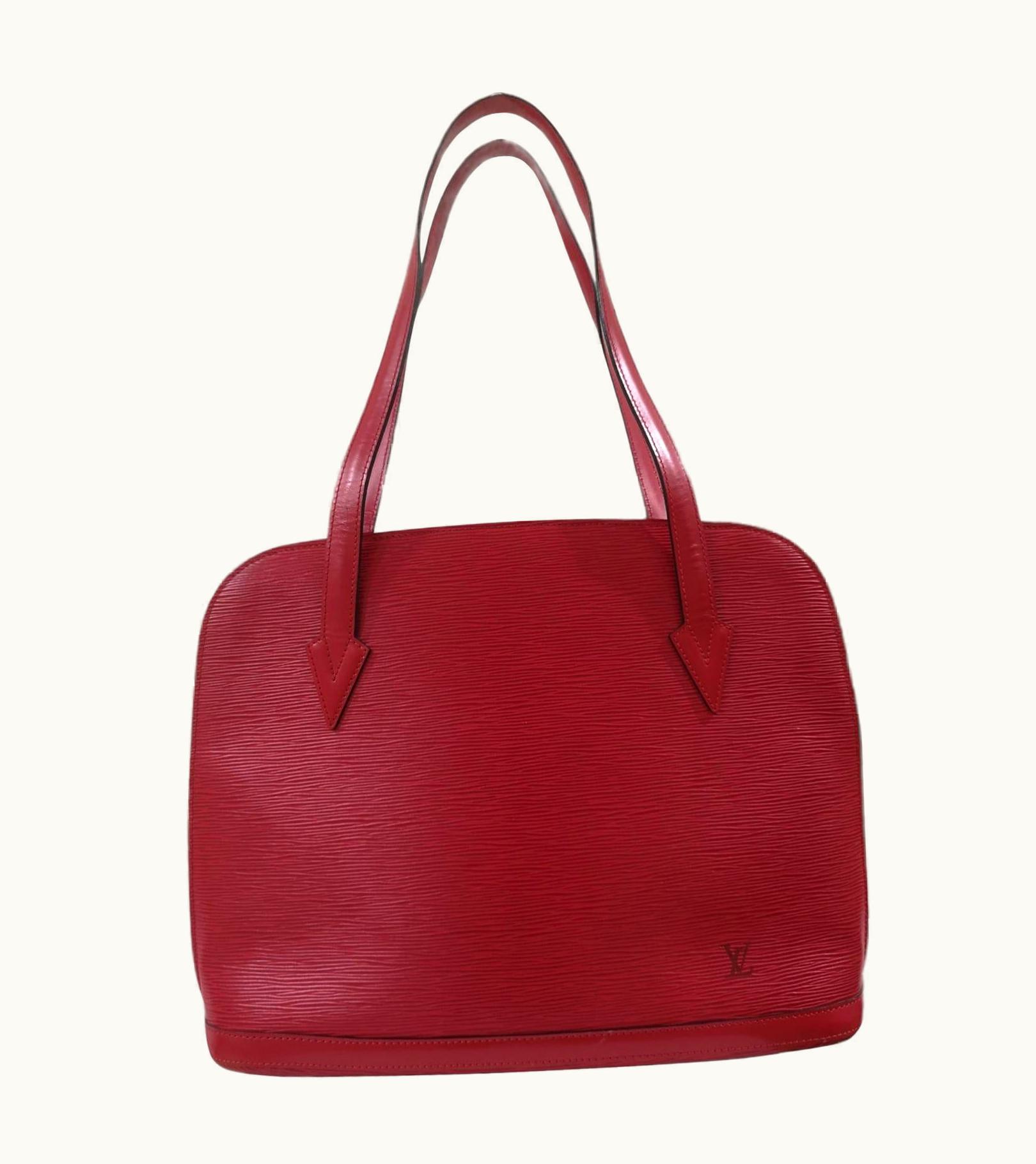 Louis Vuitton Red Epi Alma Shoulder Shopper Bag
