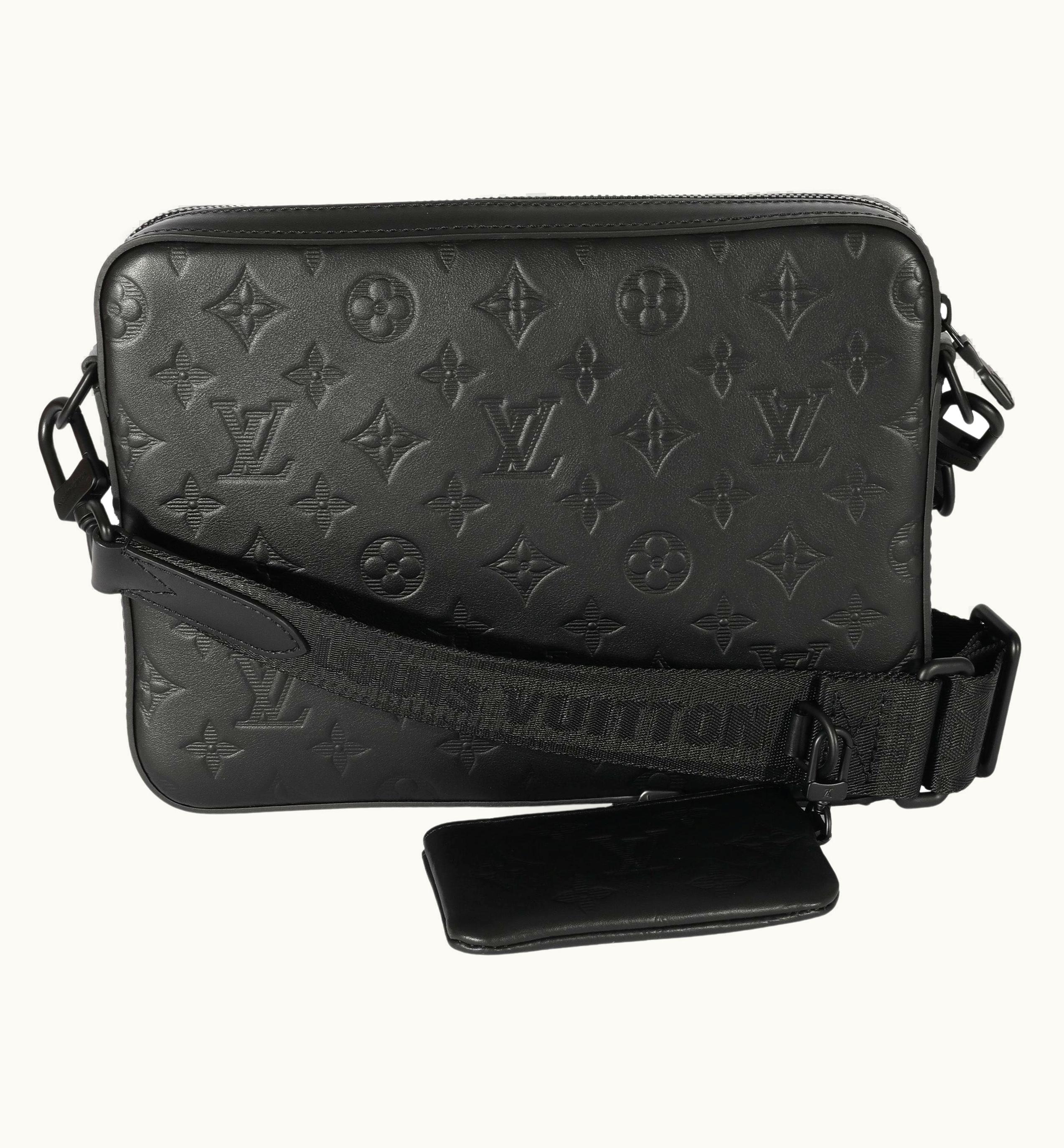 Louis Vuitton Black Shadow Monogram Shadow Duo Messenger