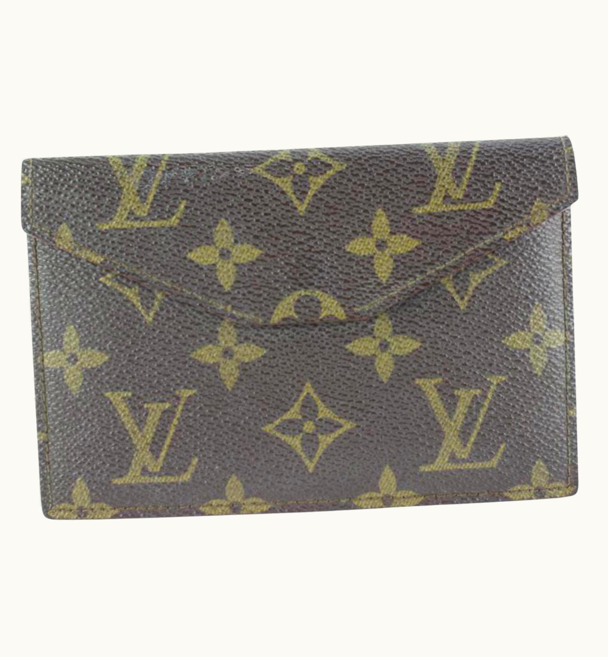 Louis Vuitton Ultra Rare 1980' Card Case Envelope Pouch 62lk825s