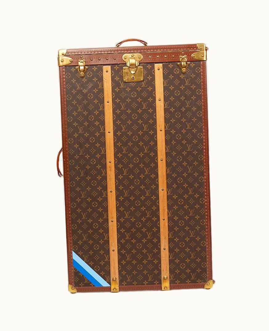 Louis Vuitton 1980 Louis Vuitton Brown Monogram Coated Canvas Vintage Custom Wardrobe Trunk