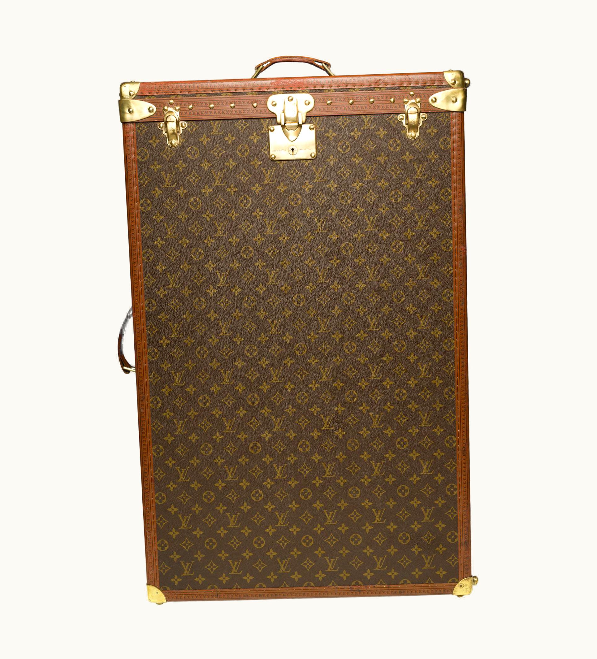Louis Vuitton Rare Louis Vuitton 48h Vertical Wardrobe Trunk In Brown Canvas Circa 1980