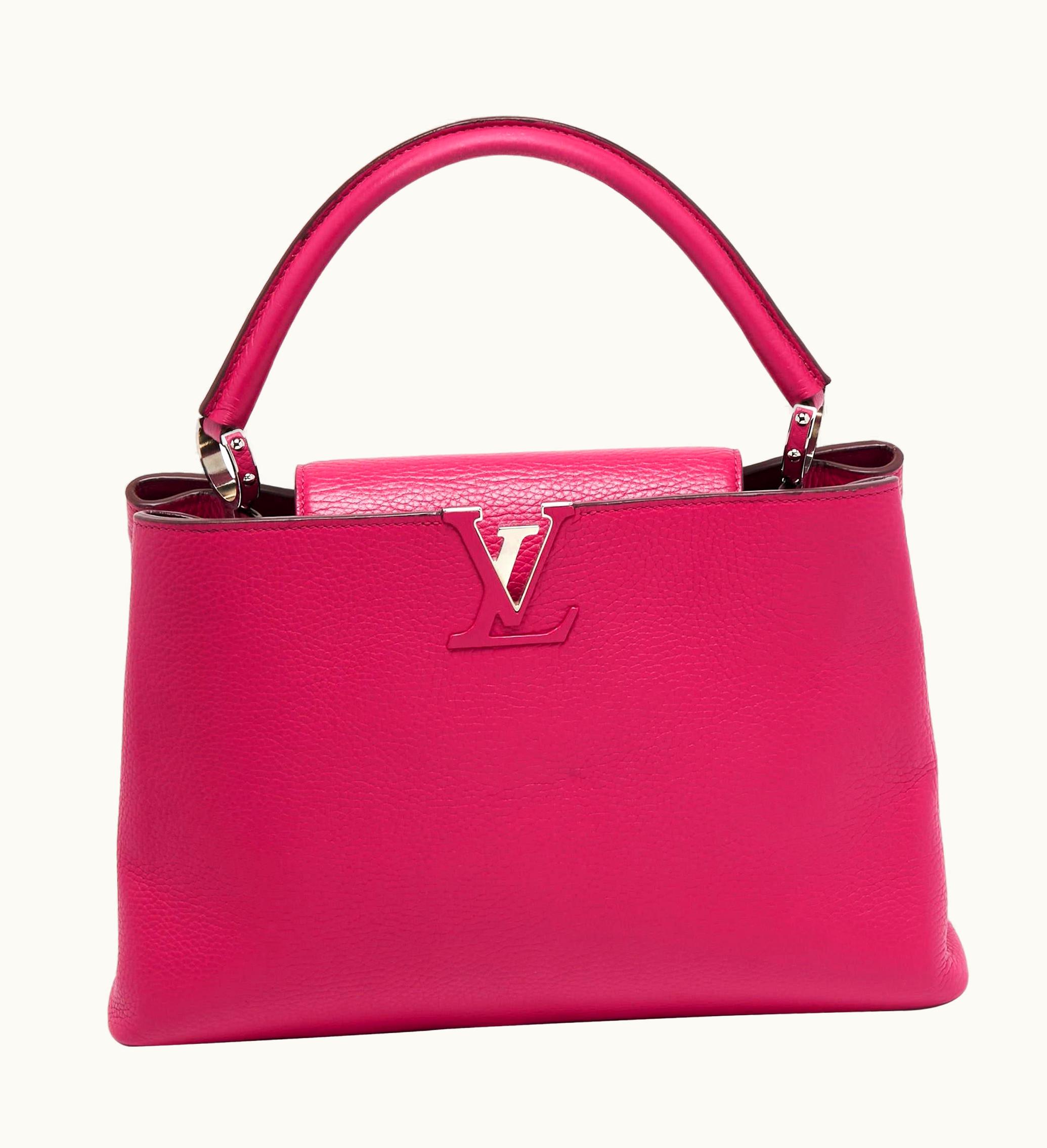 Louis Vuitton Pink Taurillon Leather Capucines mm Bag